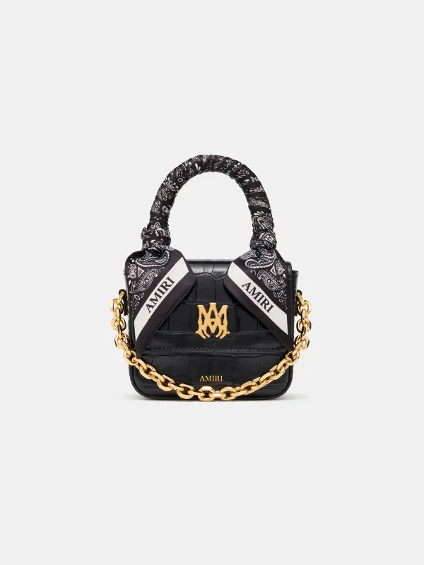 WOMEN - WOMEN'S CROC EMOSSED NANO MA BAG - BLACK sold by AMIRI