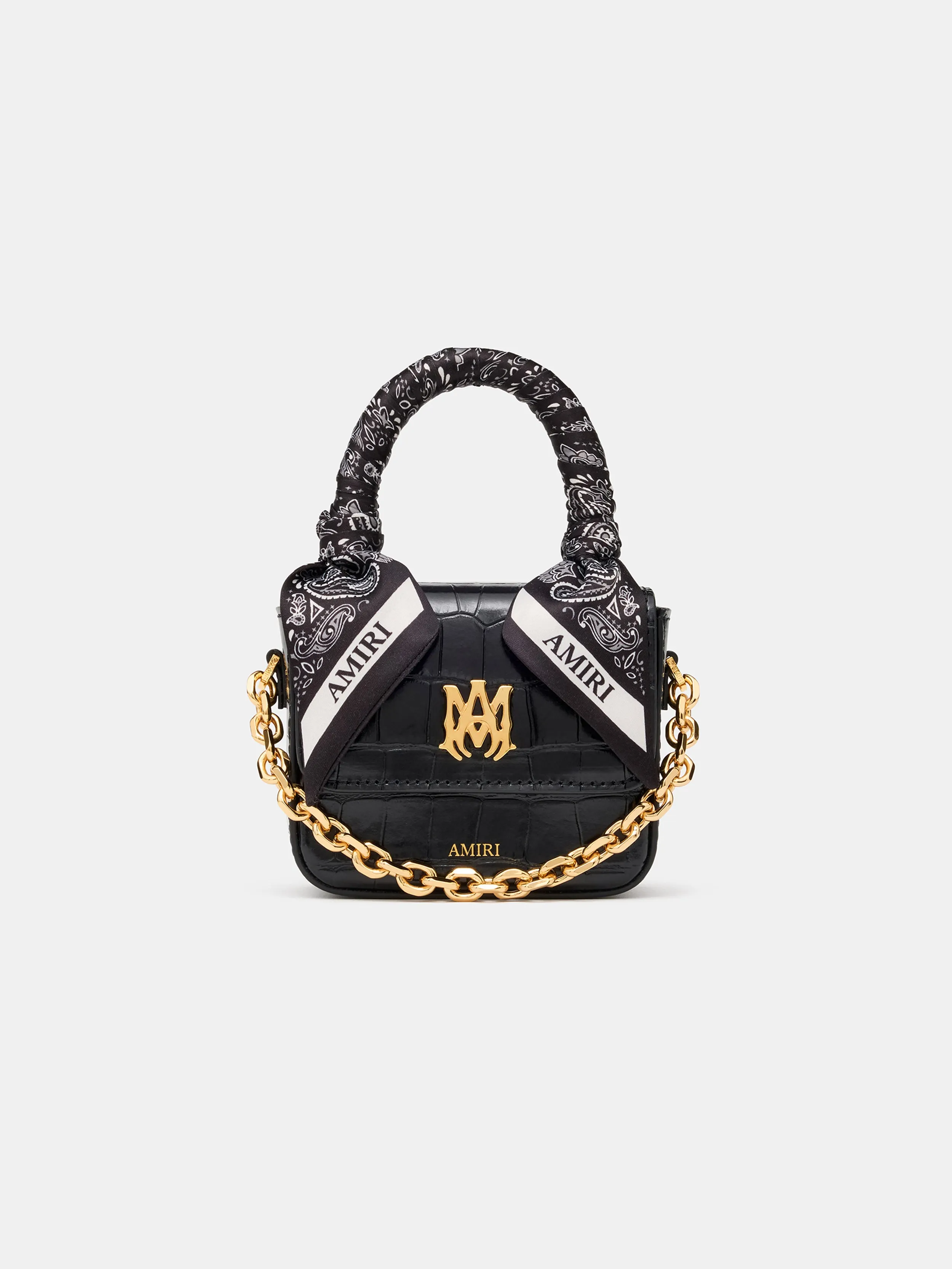 WOMEN - WOMEN'S CROC EMOSSED NANO MA BAG - BLACK sold by AMIRI