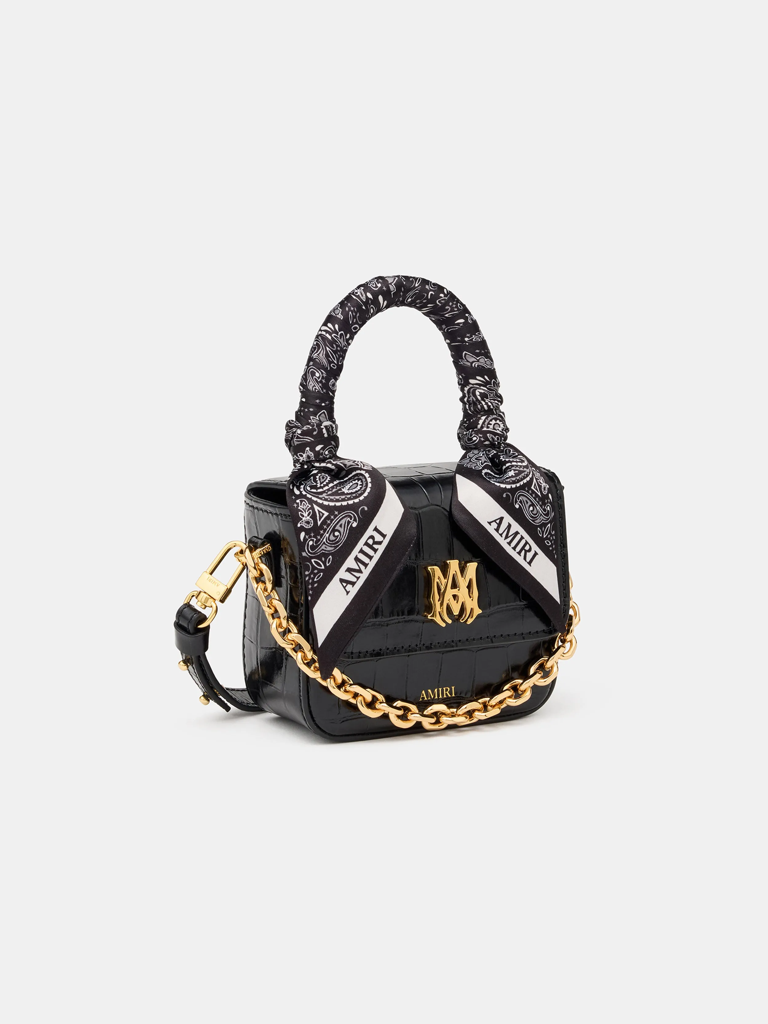 WOMEN - WOMEN'S CROC EMOSSED NANO MA BAG - BLACK sold by AMIRI product image thumbnail 3