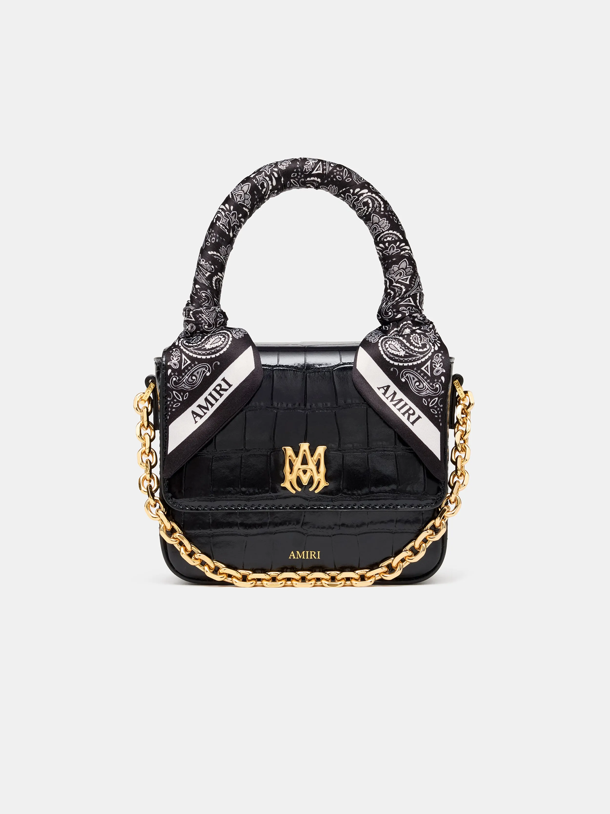 WOMEN - WOMEN'S CROC EMBOSSED MICRO MA BAG - BLACK sold by AMIRI
