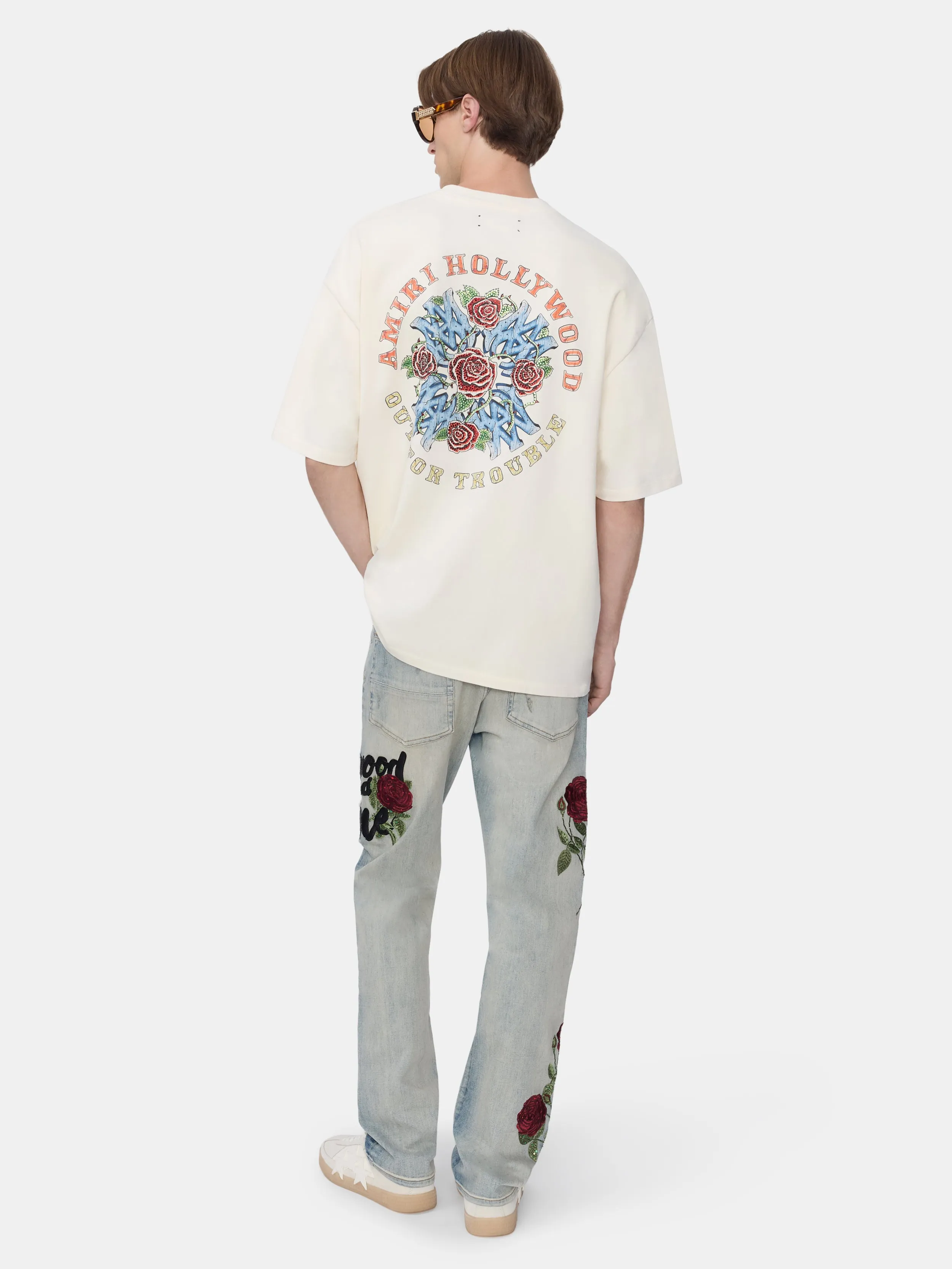 FLORAL SEQUIN REPAIRED SLIM JEAN - ANTIQUE INDIGO sold by AMIRI product image thumbnail 4