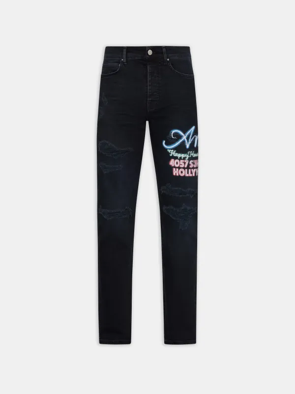 AMIRI NEON LIGHTS SLIM JEAN - DUSK BLACK made by AMIRI