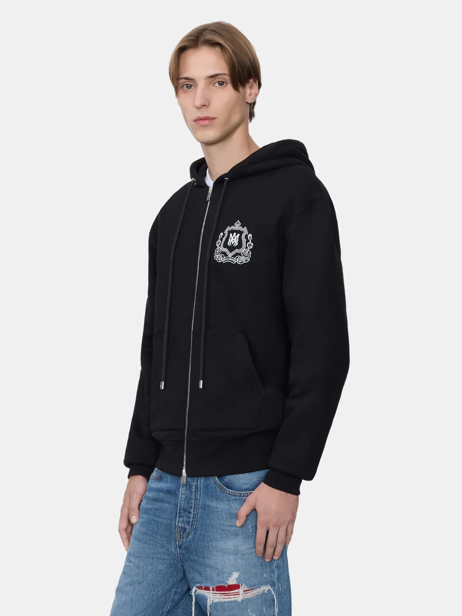 MA CREST ZIP HOODIE - BLACK sold by AMIRI product image thumbnail 3