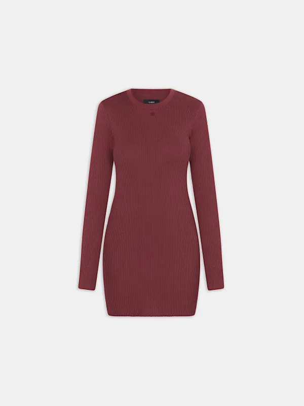 WOMEN - WOMEN'S MA LONG SLEEVE MINI DRESS - WINE sold by AMIRI