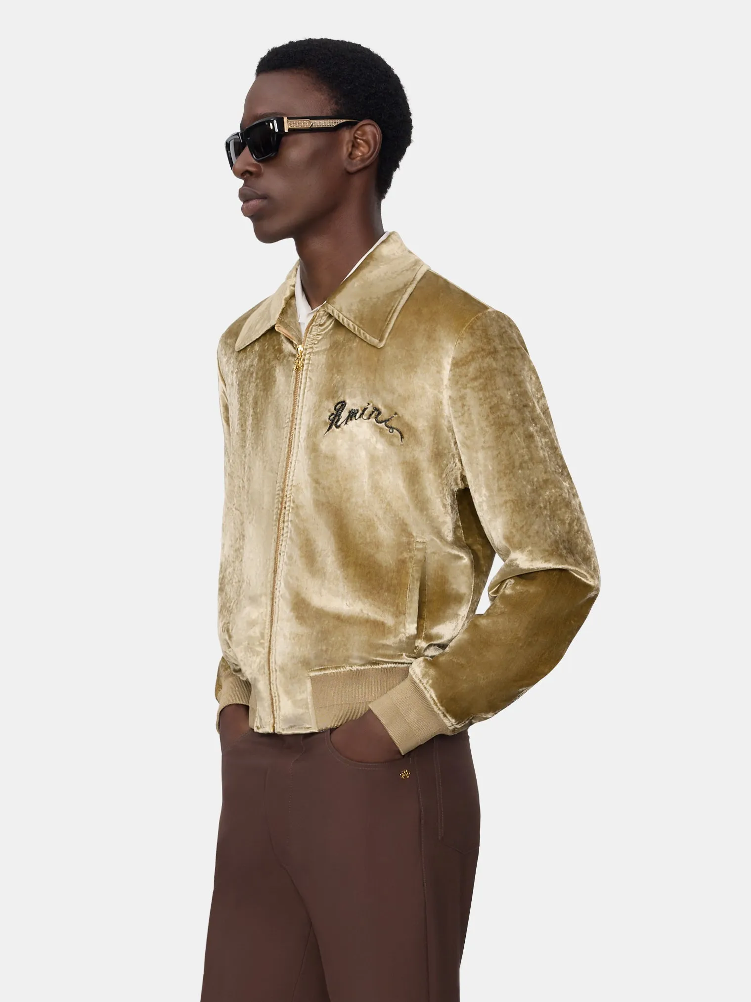 AMIRI DRAGON VELVET BOMBER - GOLD sold by AMIRI product image thumbnail 3