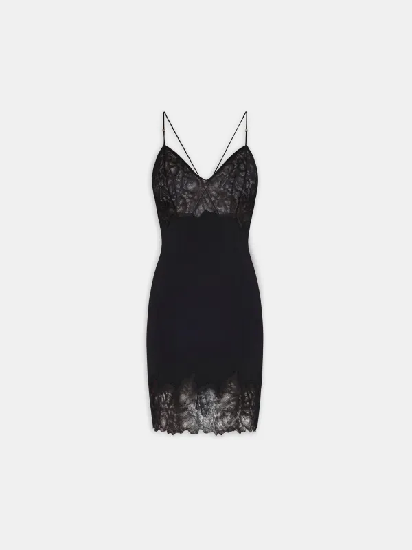 WOMEN - WOMEN'S MARBLE LACE MINI DRESS - BLACK sold by AMIRI