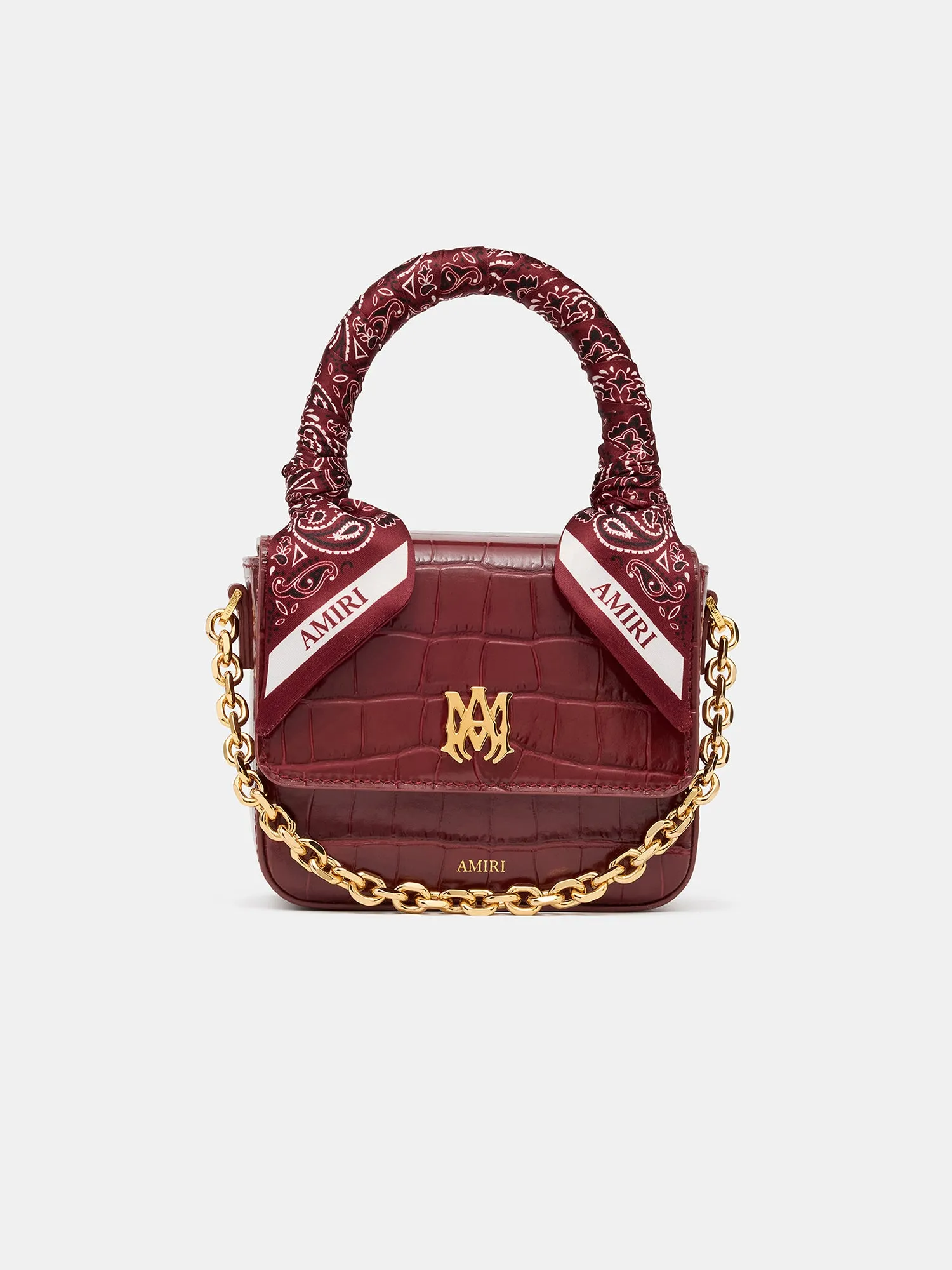 WOMEN - WOMEN'S CROC EMBOSSED MICRO MA BAG - WINE sold by AMIRI