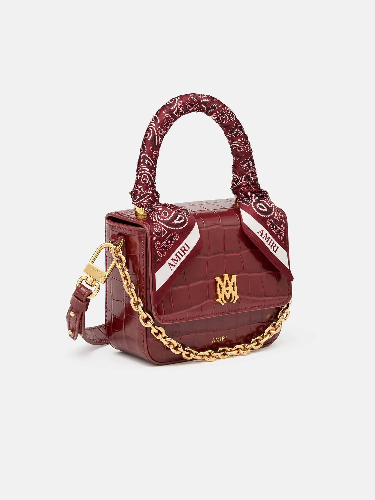WOMEN - WOMEN'S CROC EMBOSSED MICRO MA BAG - WINE sold by AMIRI product image thumbnail 3