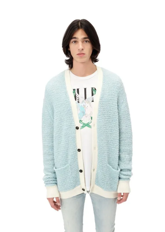 Boucle Cardigan - Crystal Blue sold by AMIRI