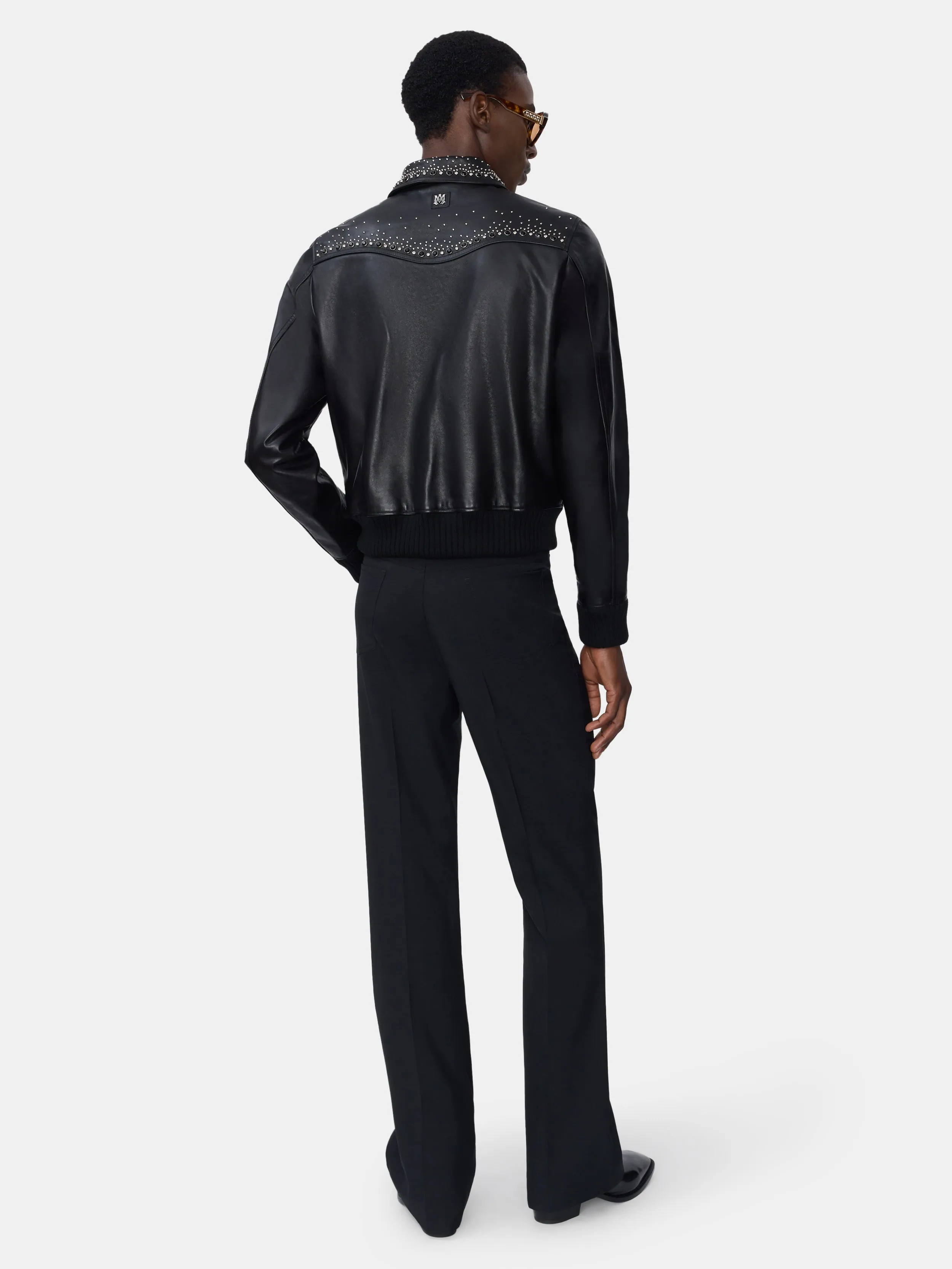 CRYSTAL LEATHER WESTERN JACKET - BLACK sold by AMIRI product image thumbnail 4