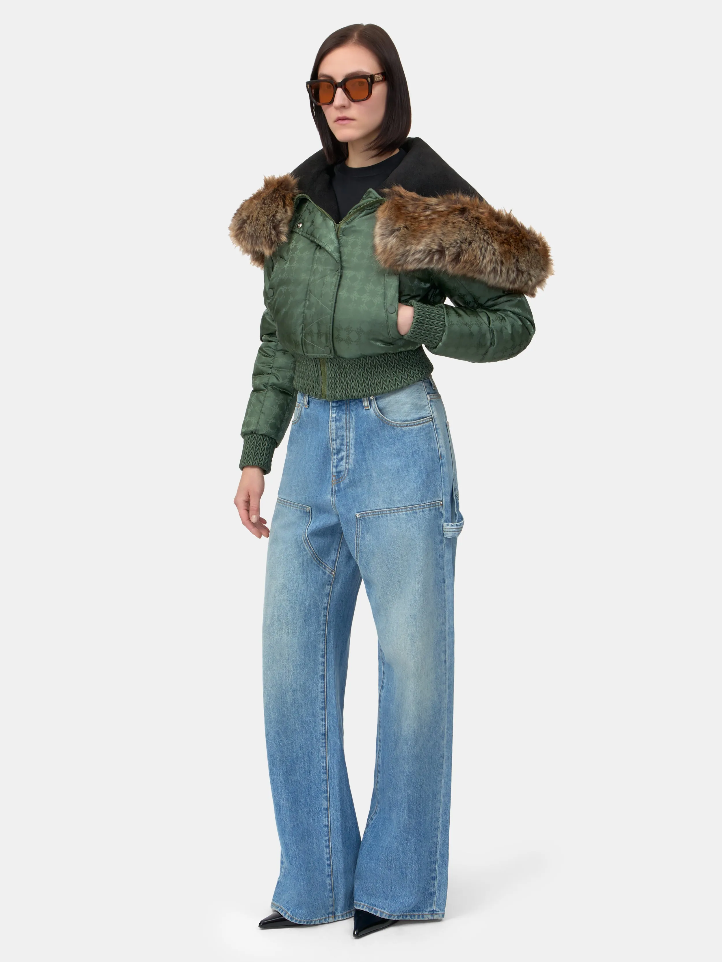 WOMEN - WOMEN'S MA QUAD HOODED DOWN JACKET - Dark Sage sold by AMIRI product image thumbnail 3
