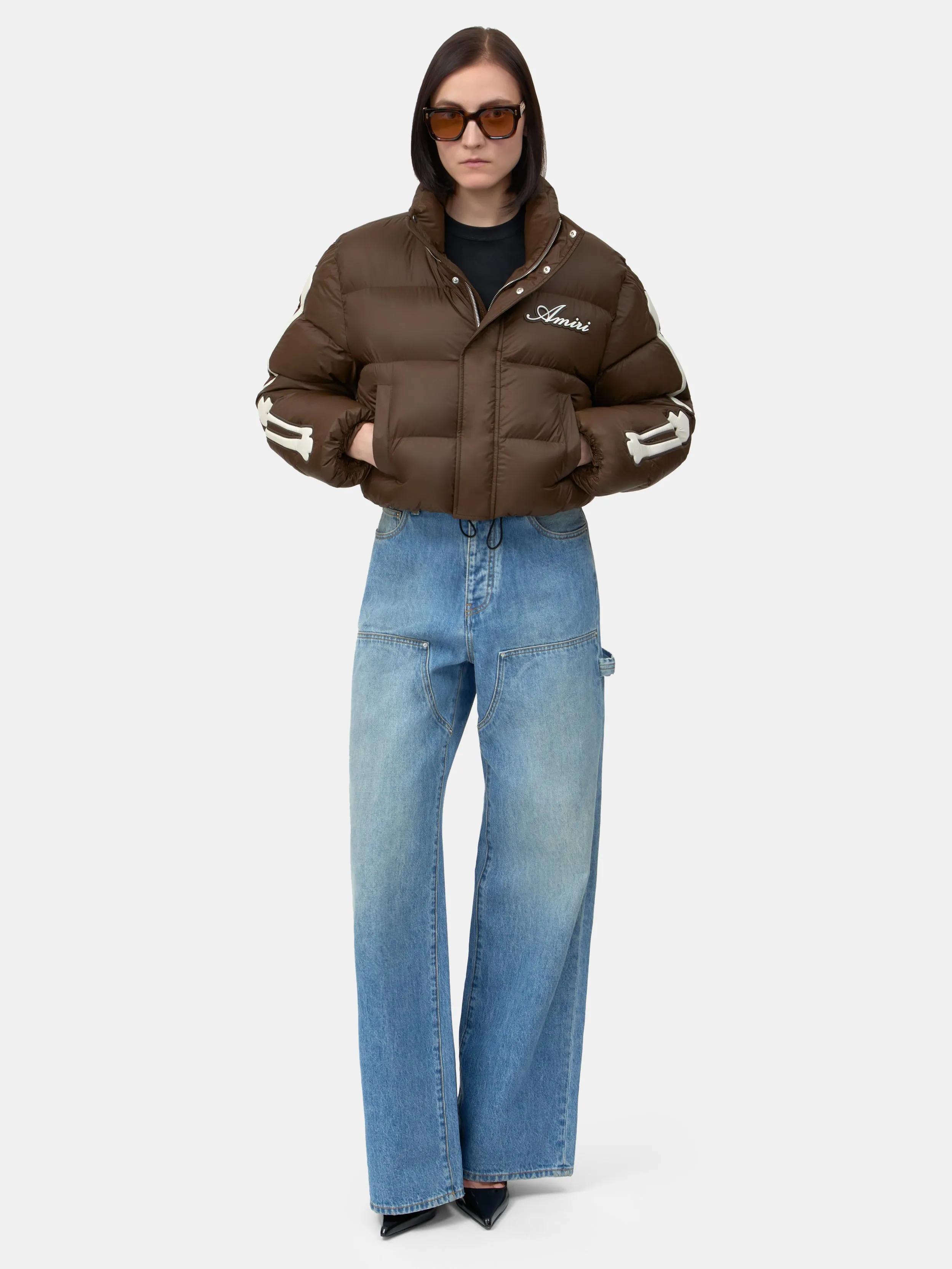 WOMEN - WOMEN'S BONES CROPPED DOWN JACKET - Dark Brown sold by AMIRI product image thumbnail 2