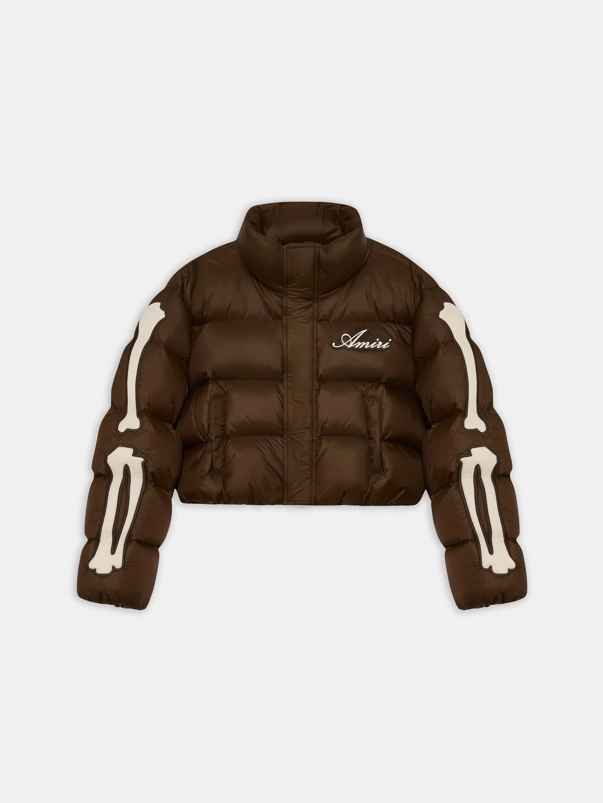 WOMEN - WOMEN'S BONES CROPPED DOWN JACKET - Dark Brown sold by AMIRI