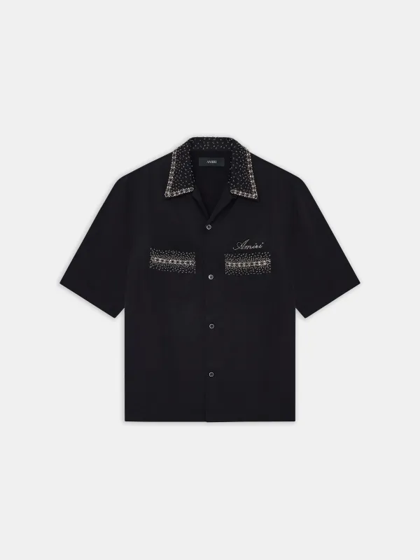 CRYSTAL AMIRI SCRIPT SHIRT - BLACK sold by AMIRI