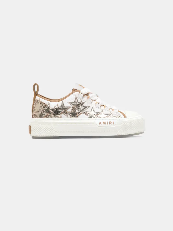 WOMEN - WOMEN'S METALLIC STARS COURT LOW - Dark Brown sold by AMIRI