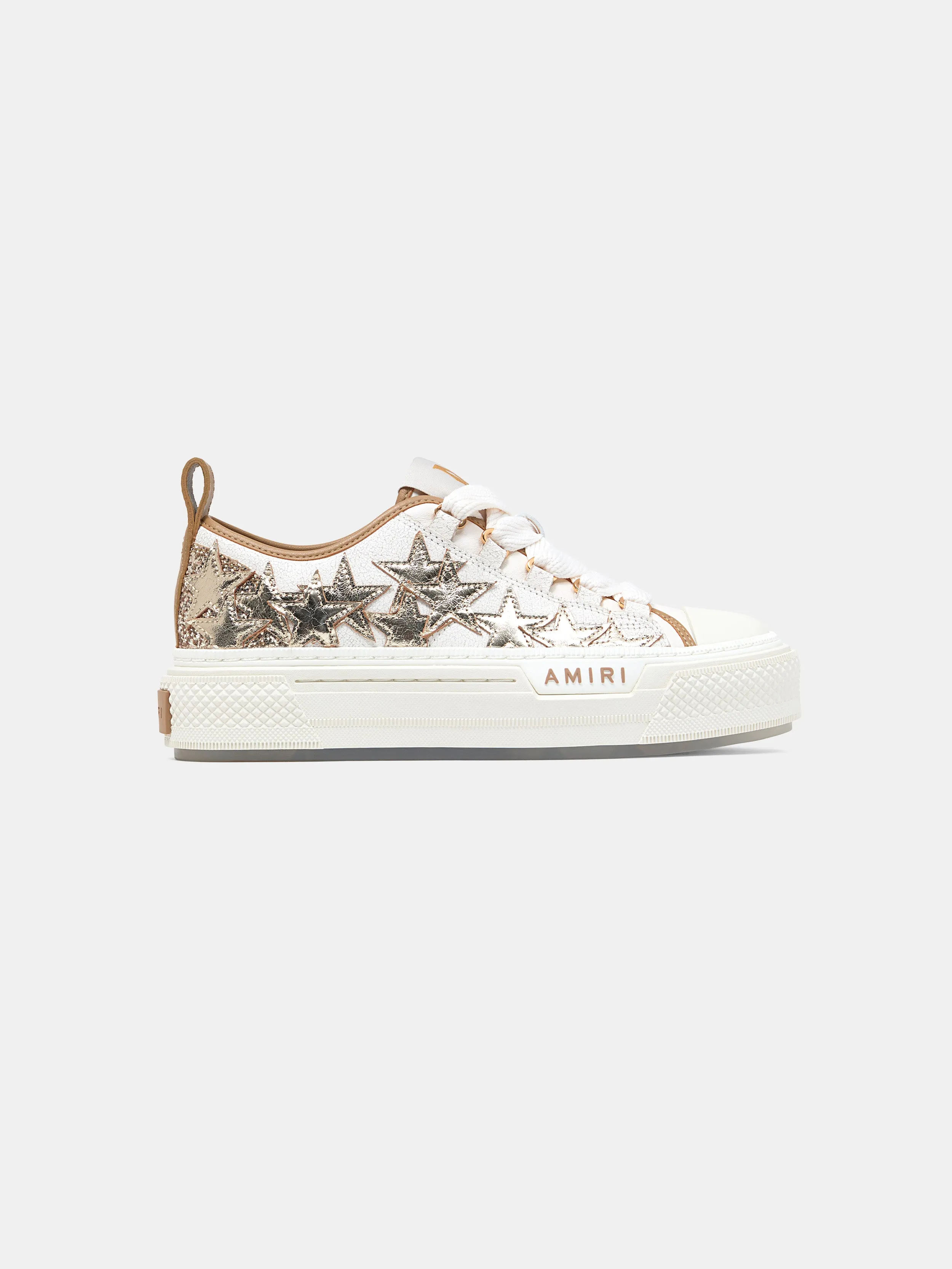 WOMEN - WOMEN'S METALLIC STARS COURT LOW - Dark Brown sold by AMIRI