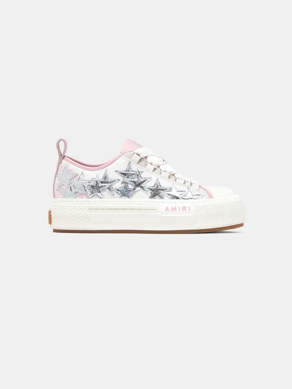 WOMEN - WOMEN'S METALLIC STARS COURT LOW - Pink sold by AMIRI