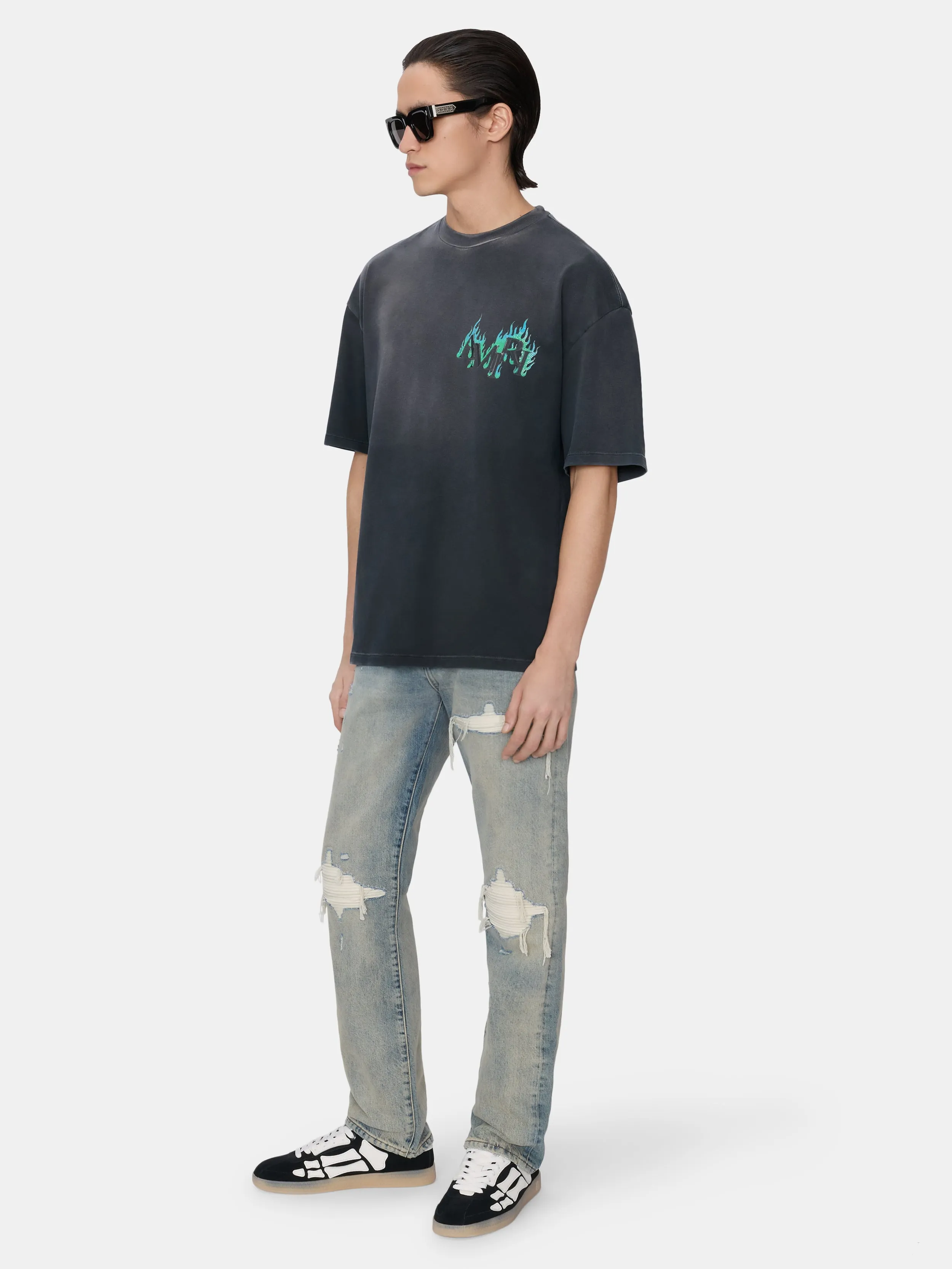CRYSTAL AMIRI FLAMES OVERSIZED TEE - Black sold by AMIRI product image thumbnail 3