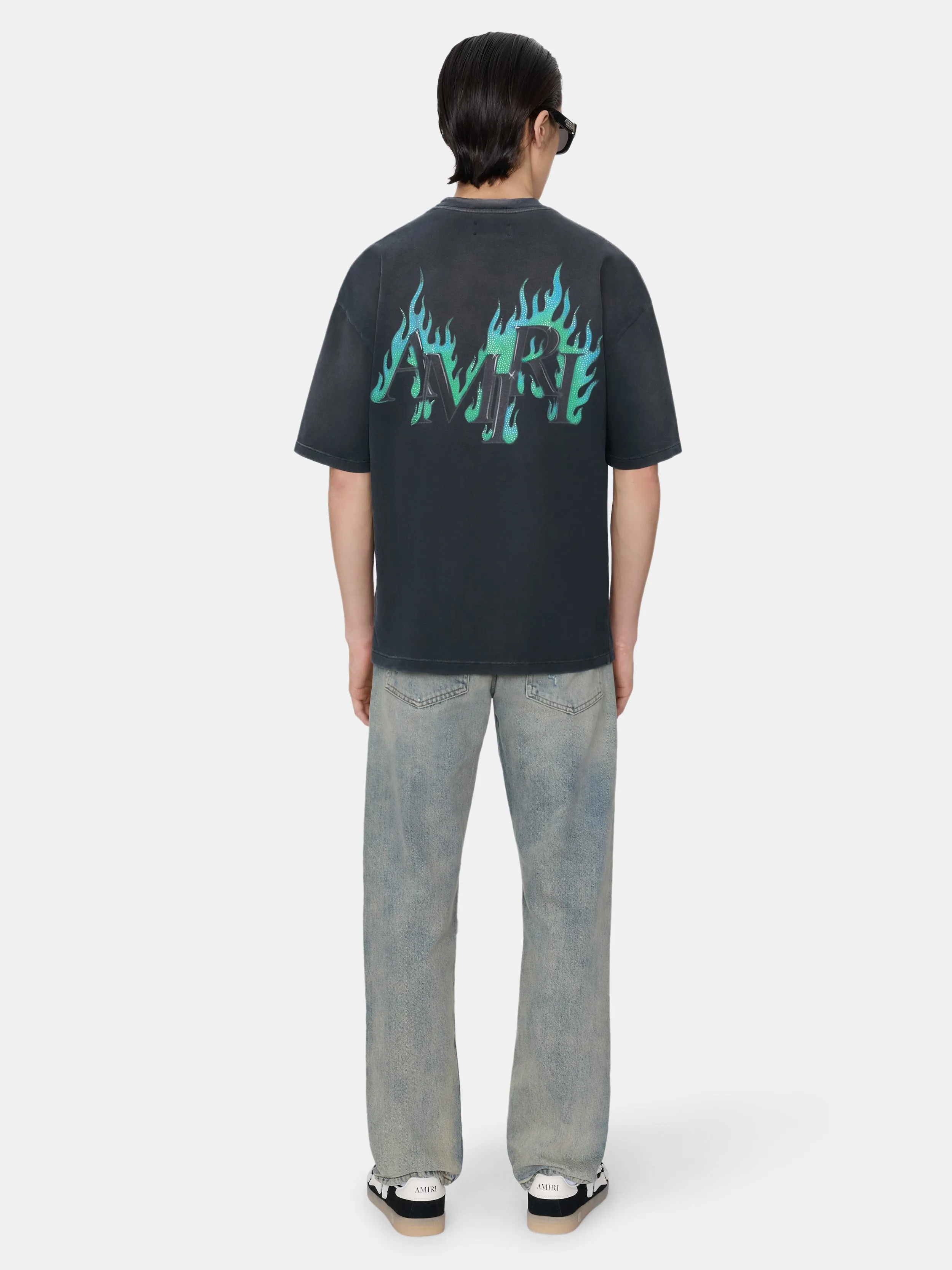 CRYSTAL AMIRI FLAMES OVERSIZED TEE - Black sold by AMIRI product image thumbnail 4