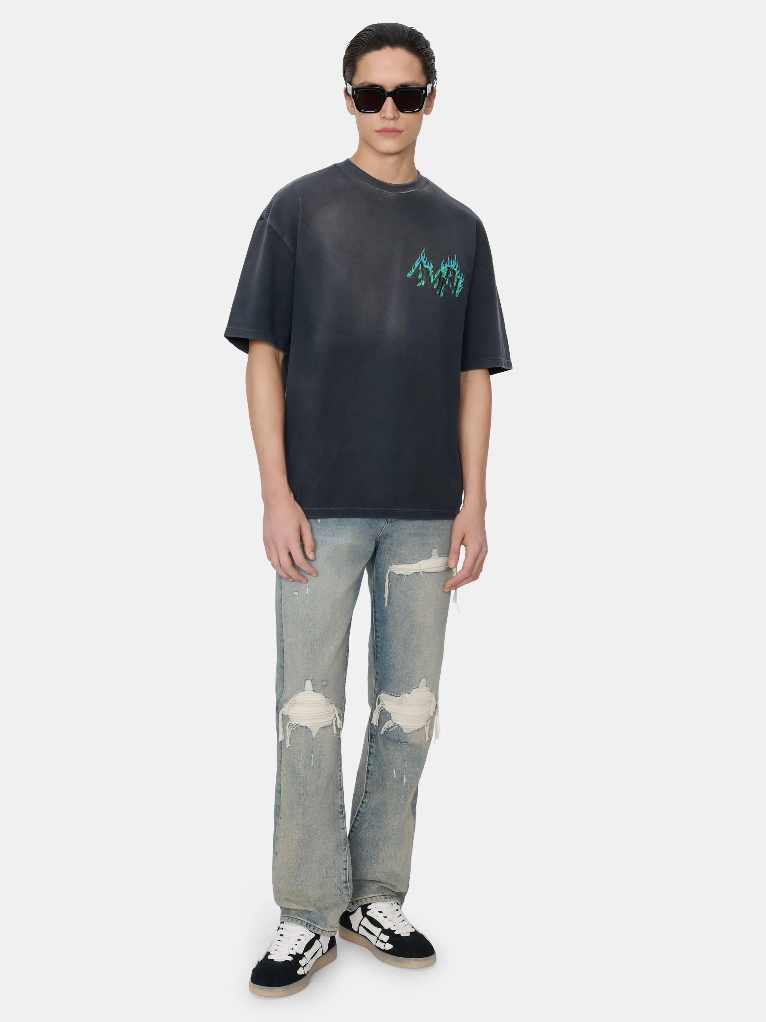 CRYSTAL AMIRI FLAMES OVERSIZED TEE - Black sold by AMIRI product image thumbnail 2
