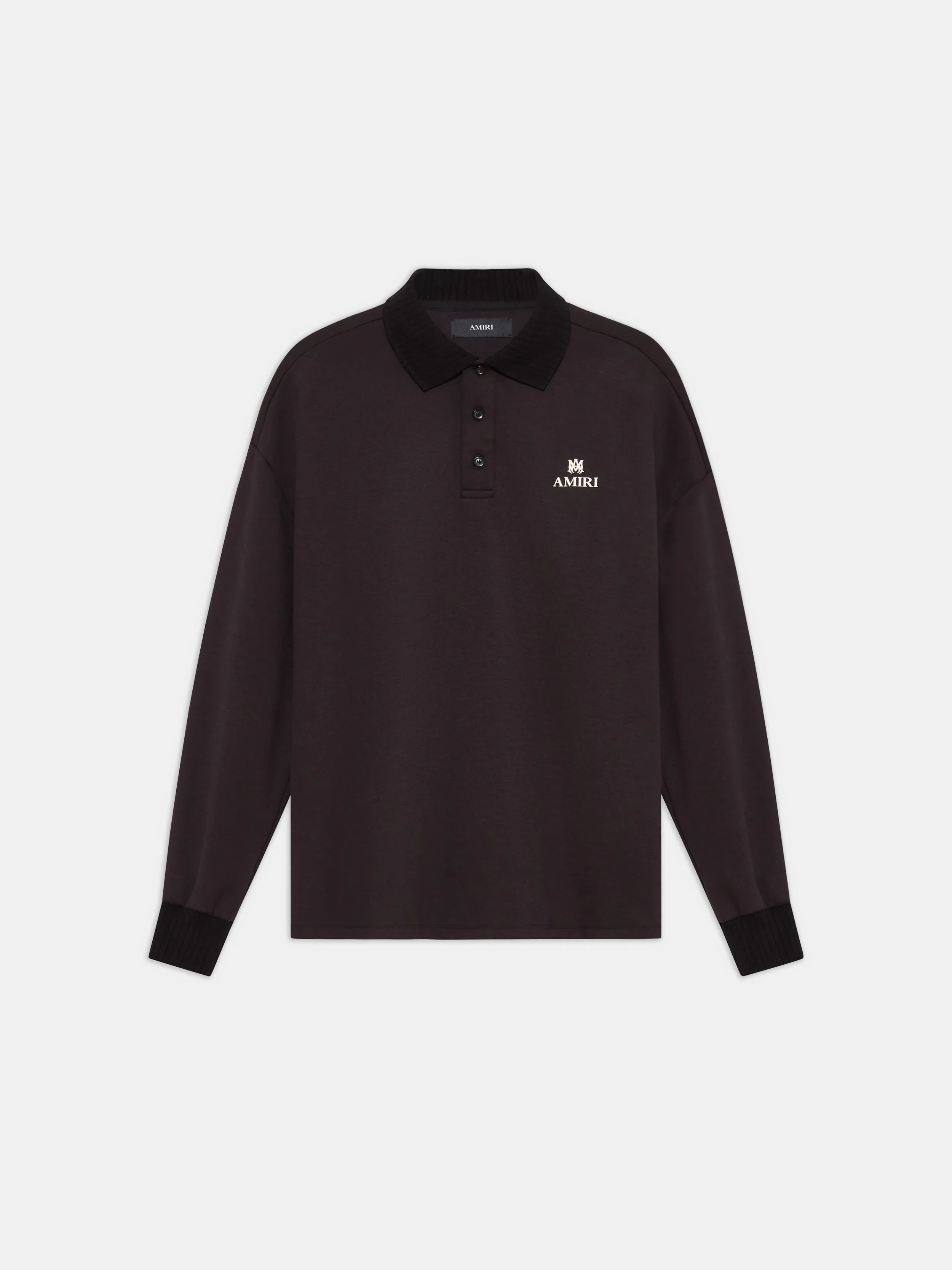 MA OVERSIZED LONG SLEEVE POLO - Black sold by AMIRI