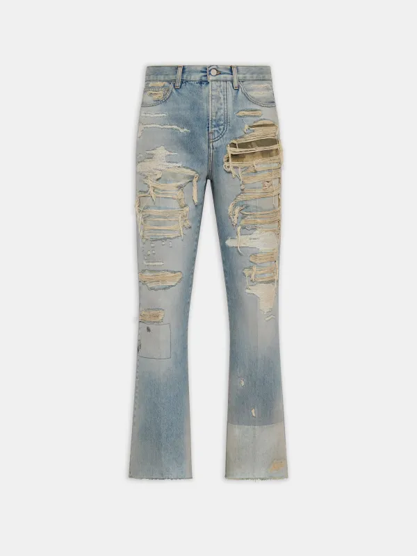 CAMO REPAIR BOOT CUT JEAN - Mist Indigo made by AMIRI