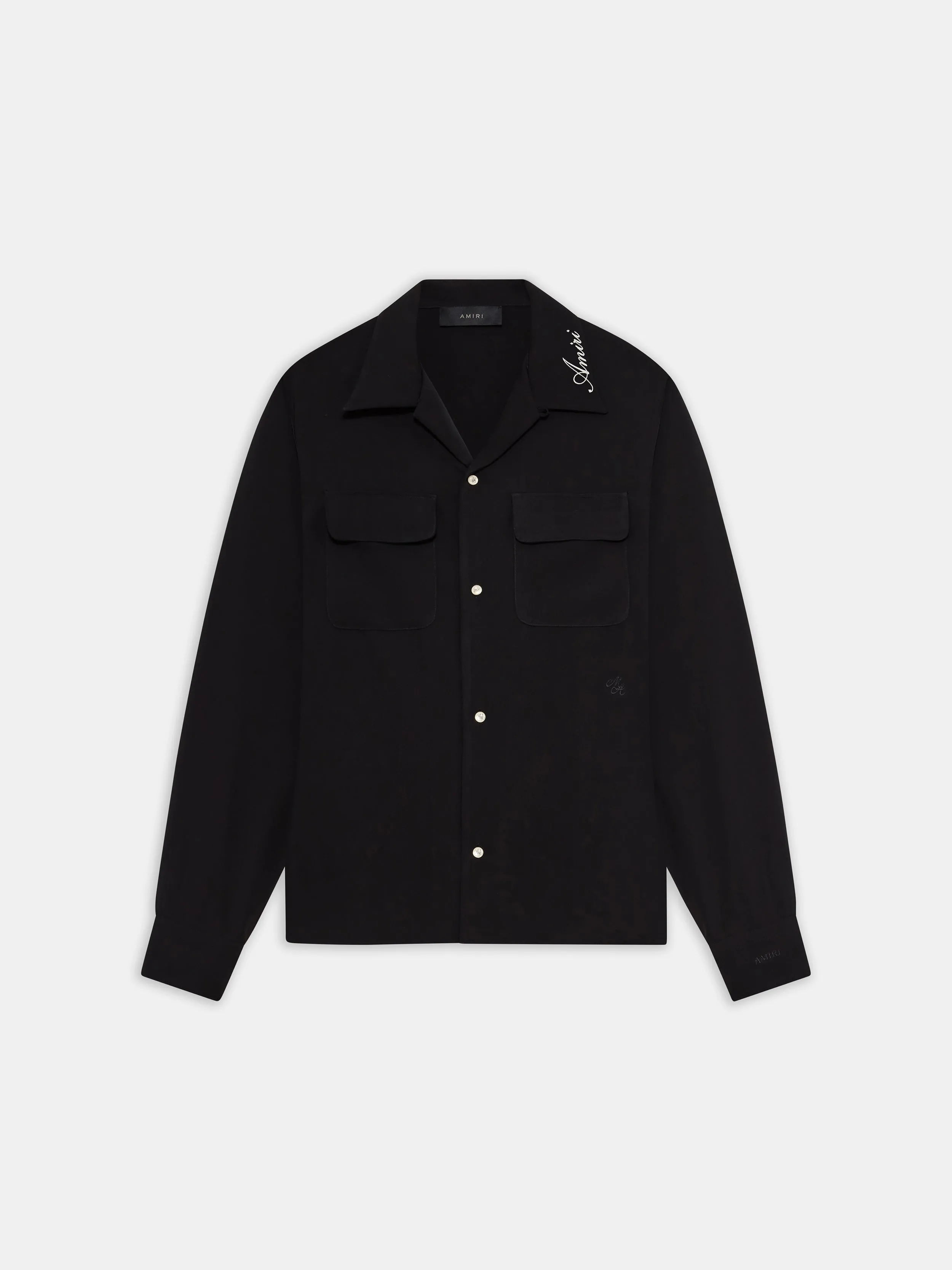 ROUND POCKET DRESS SHIRT - Black sold by AMIRI