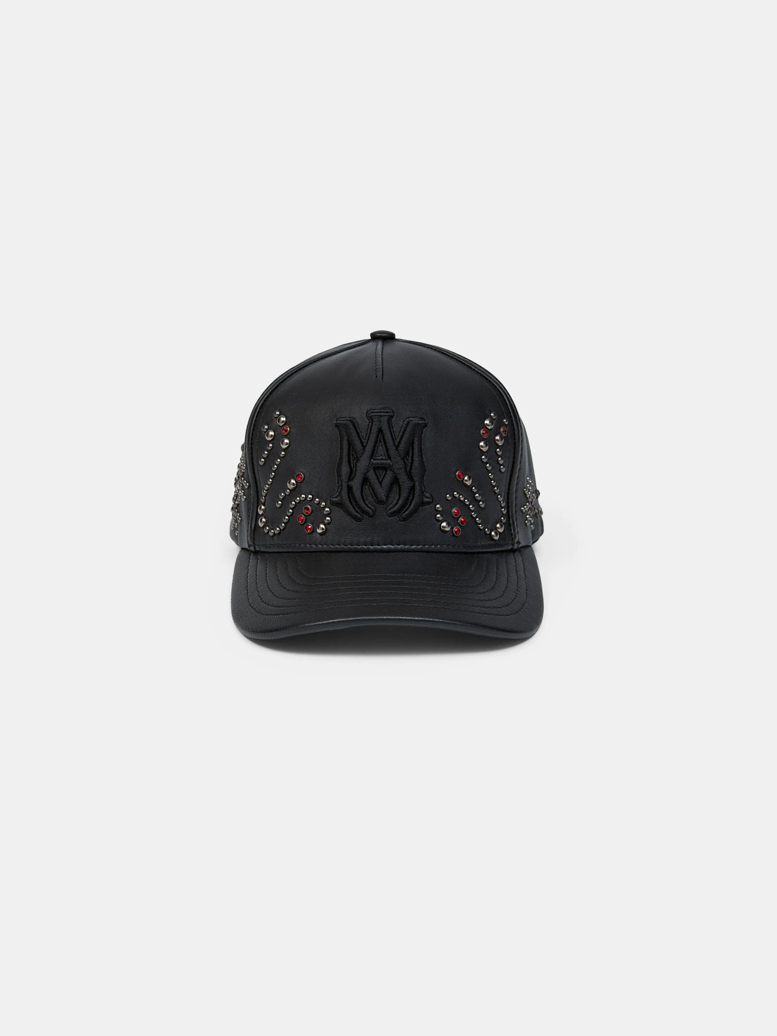 MA STUD LEATHER HAT - Black sold by AMIRI