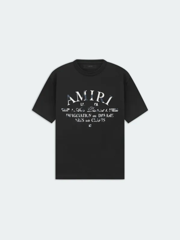 DISTRESSED AMIRI ARTS DISTRICT TEE - Black sold by AMIRI