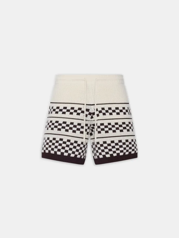 CHECKERED MESH SHORT - Alabaster made by AMIRI