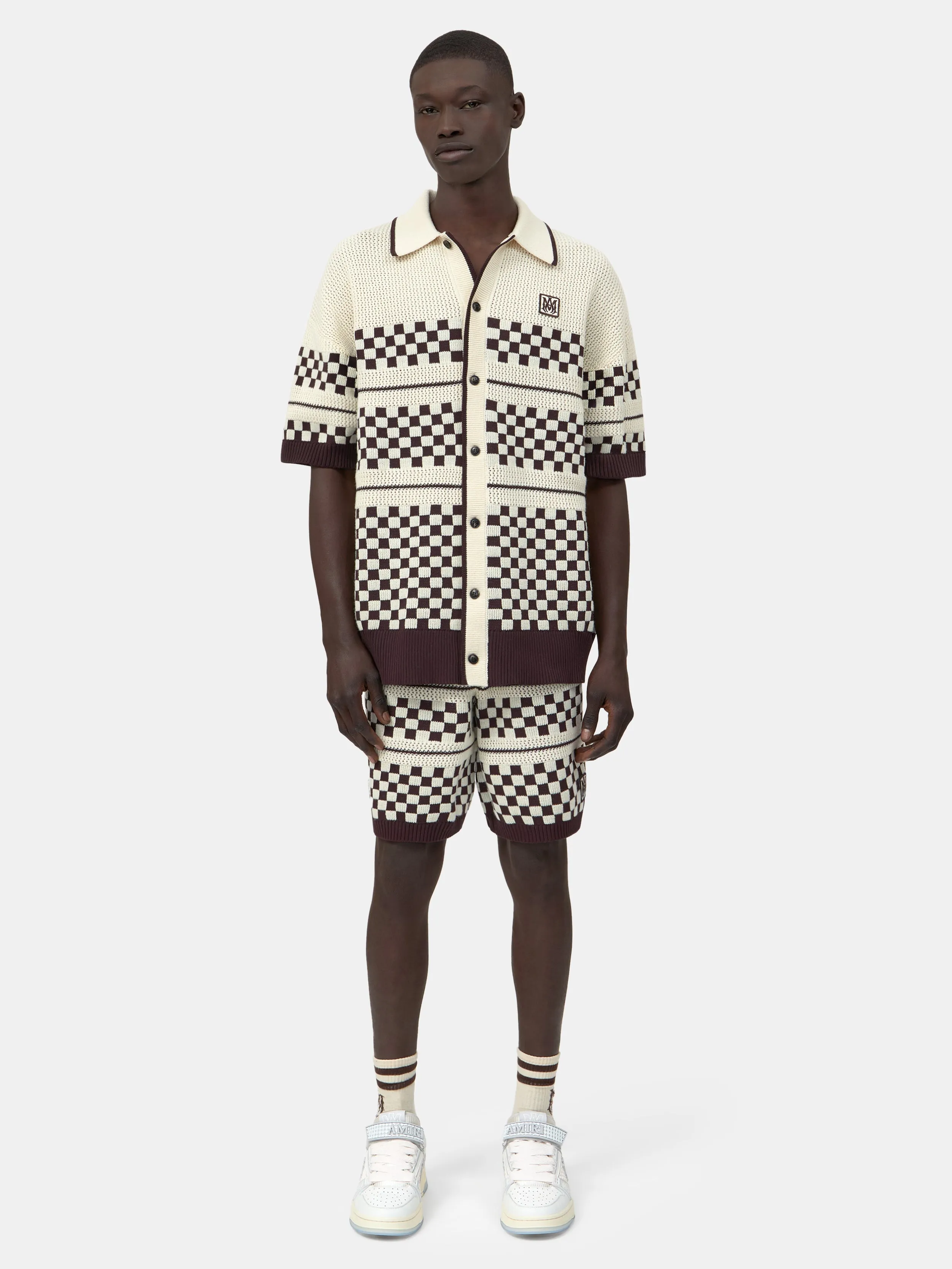 CHECKERED MESH SHORT - Alabaster sold by AMIRI product image thumbnail 2