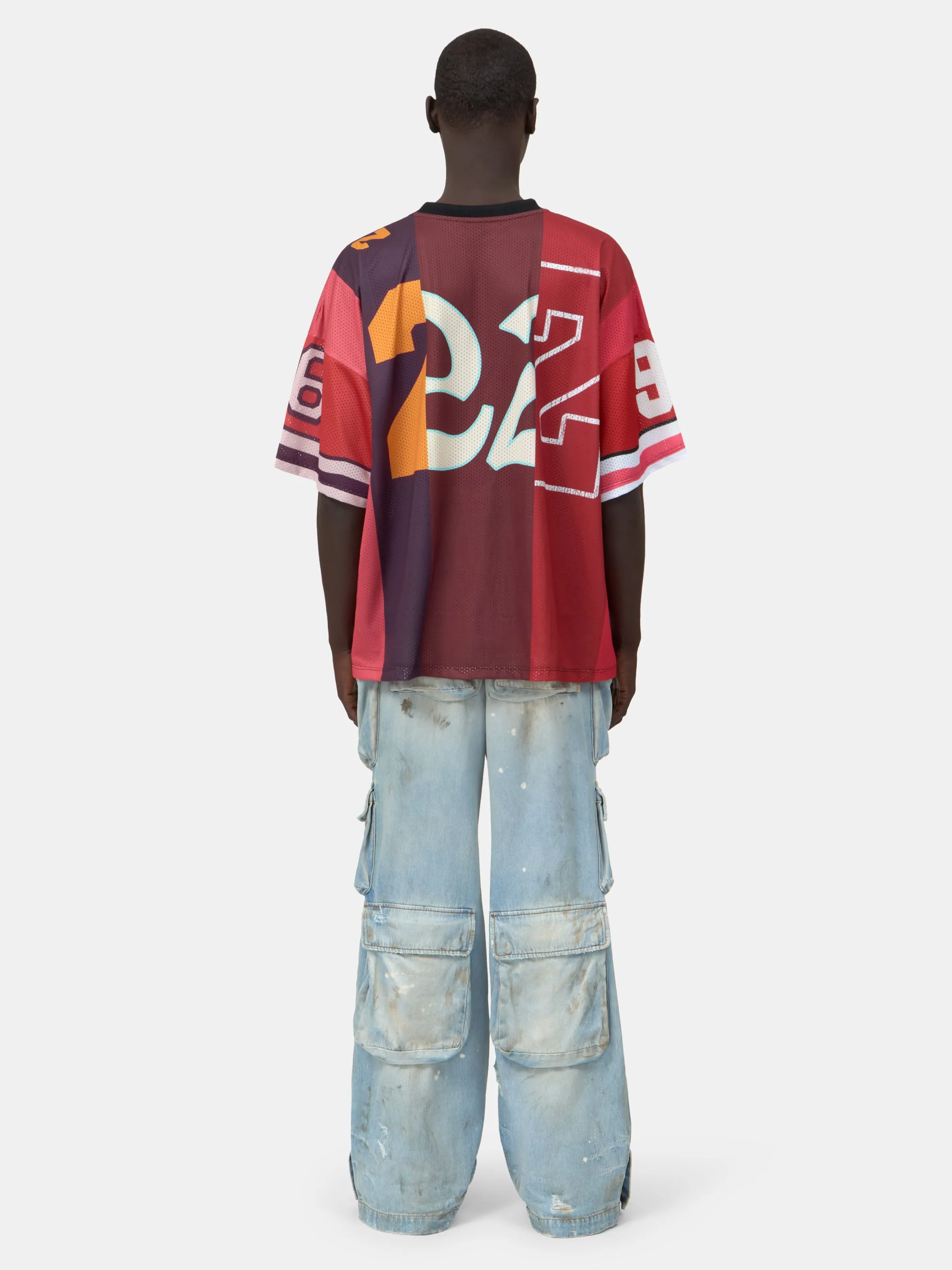 SPLICED OVERSIZED MESH TEE - Red sold by AMIRI product image thumbnail 4