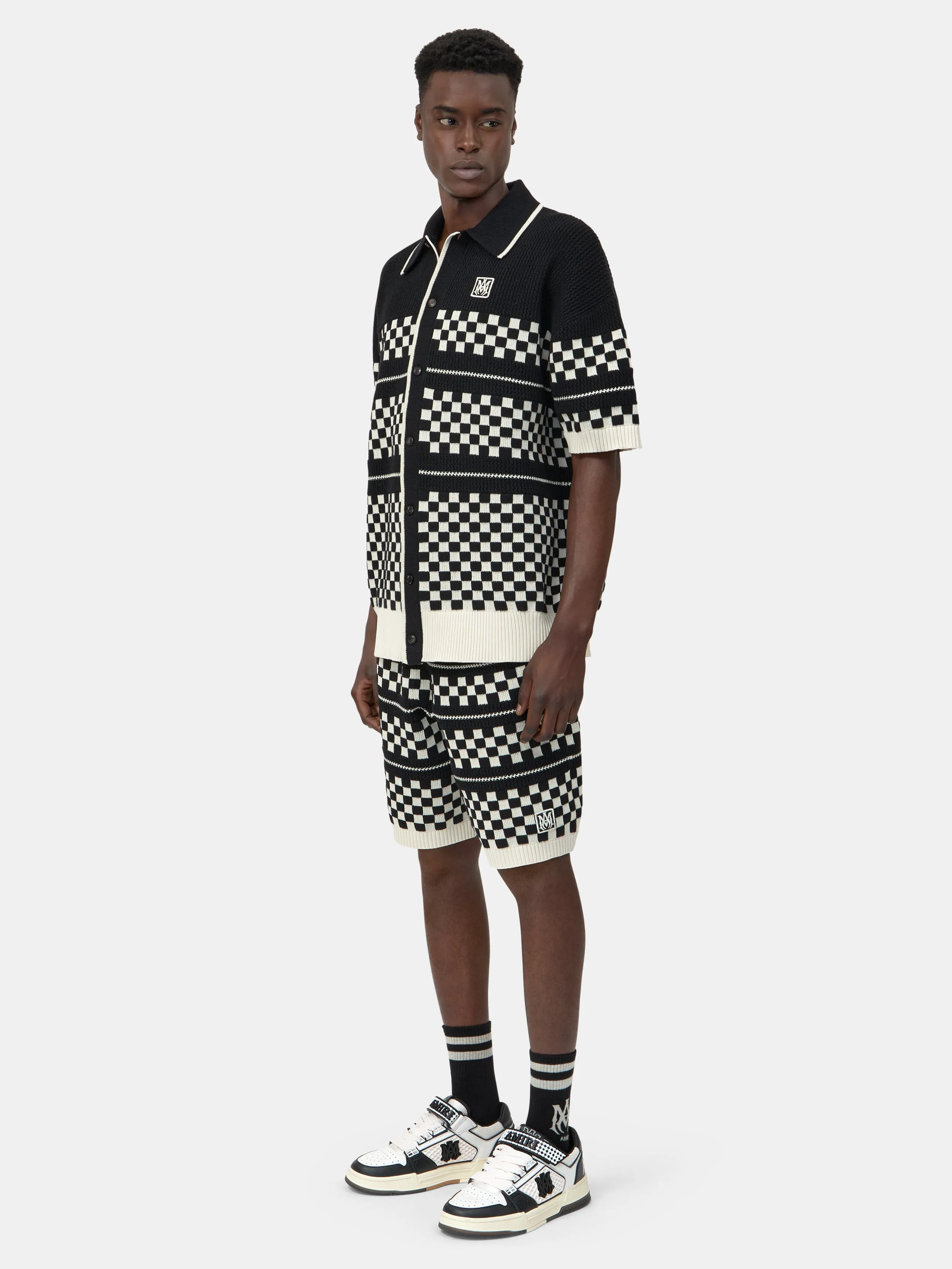 CHECKERED MESH SHORT - Black sold by AMIRI product image thumbnail 3