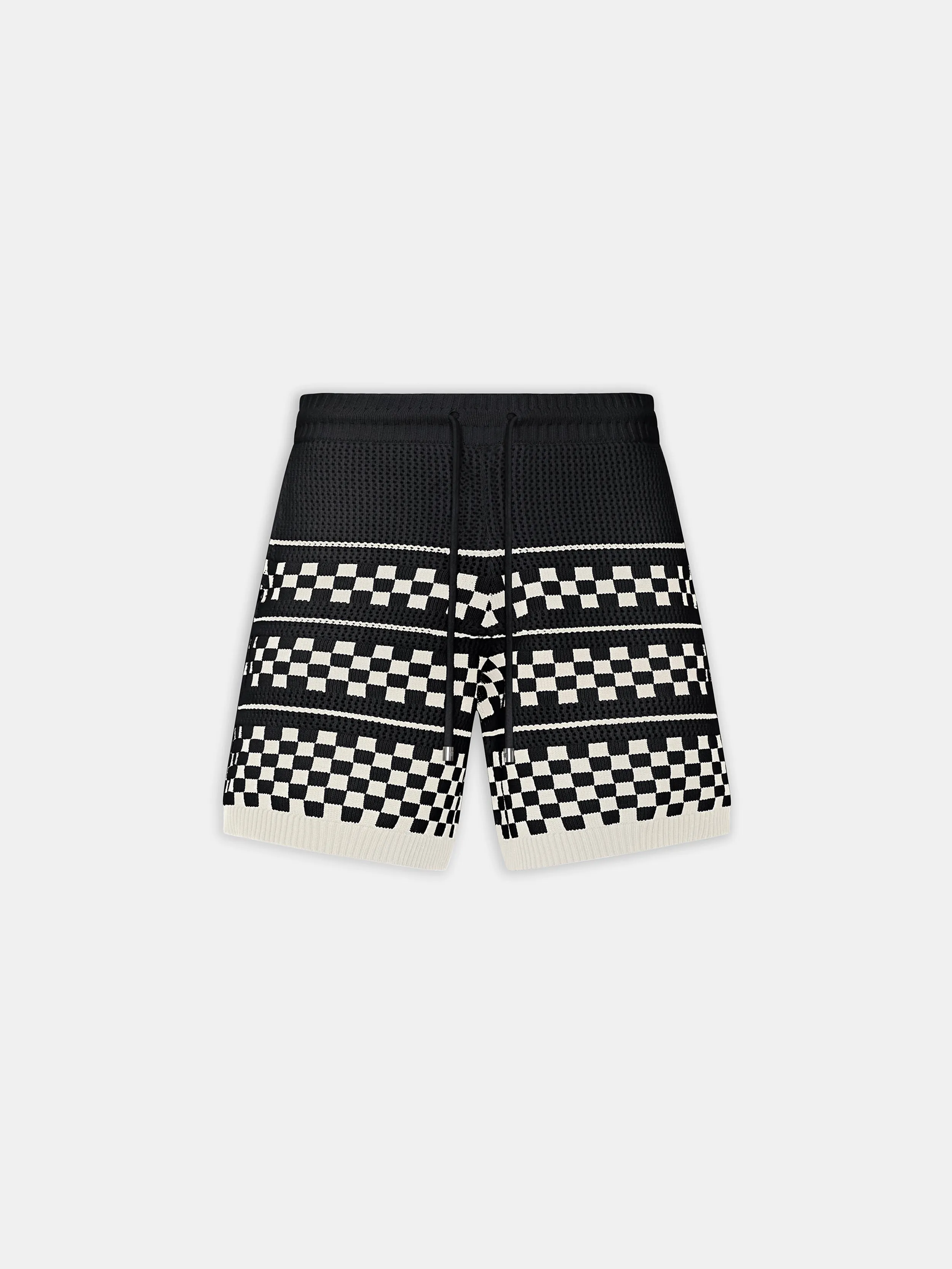 CHECKERED MESH SHORT - Black sold by AMIRI