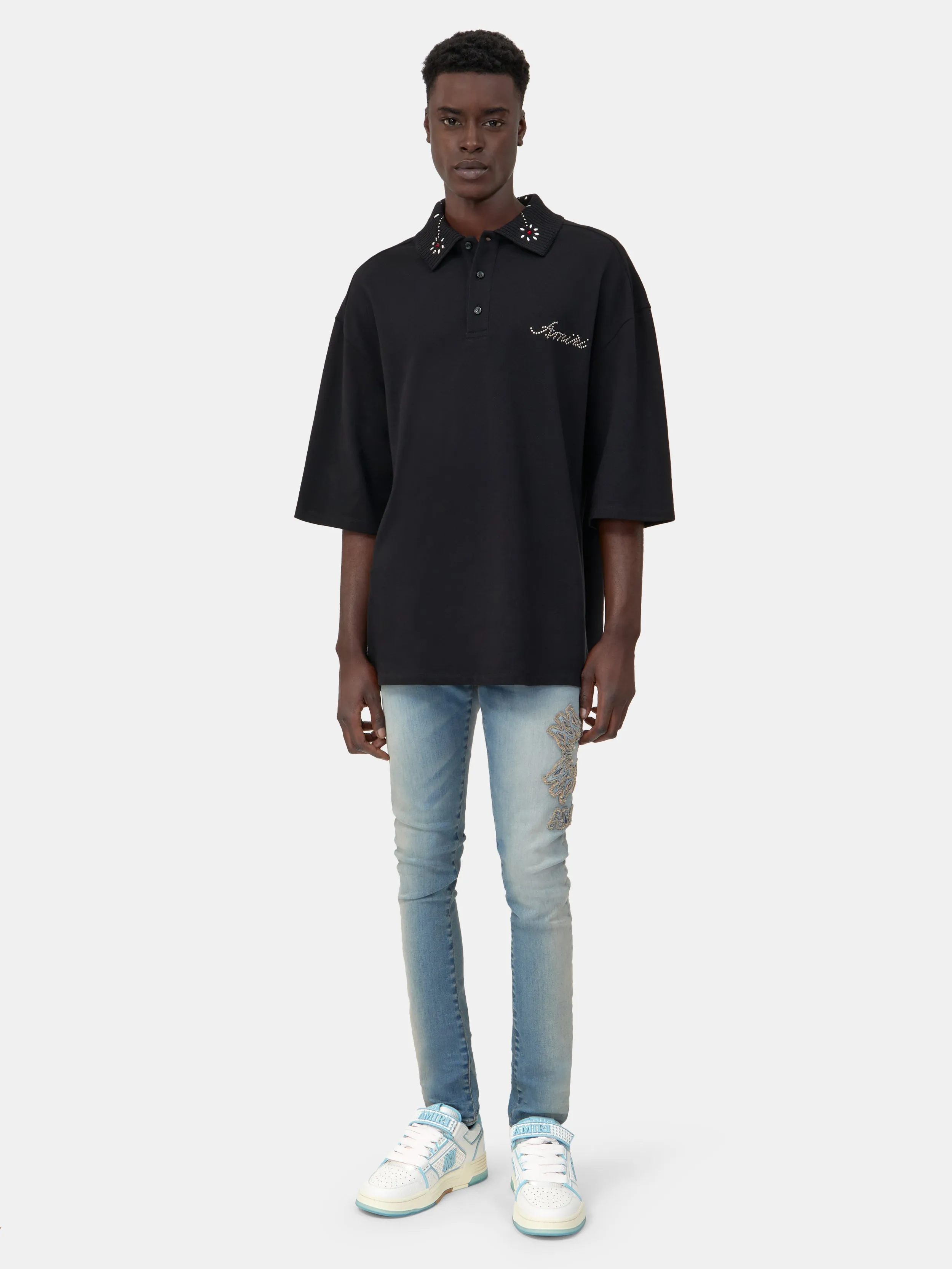 MA QUAD APPLIQUE SKINNY JEAN - Dust Indigo sold by AMIRI product image thumbnail 2