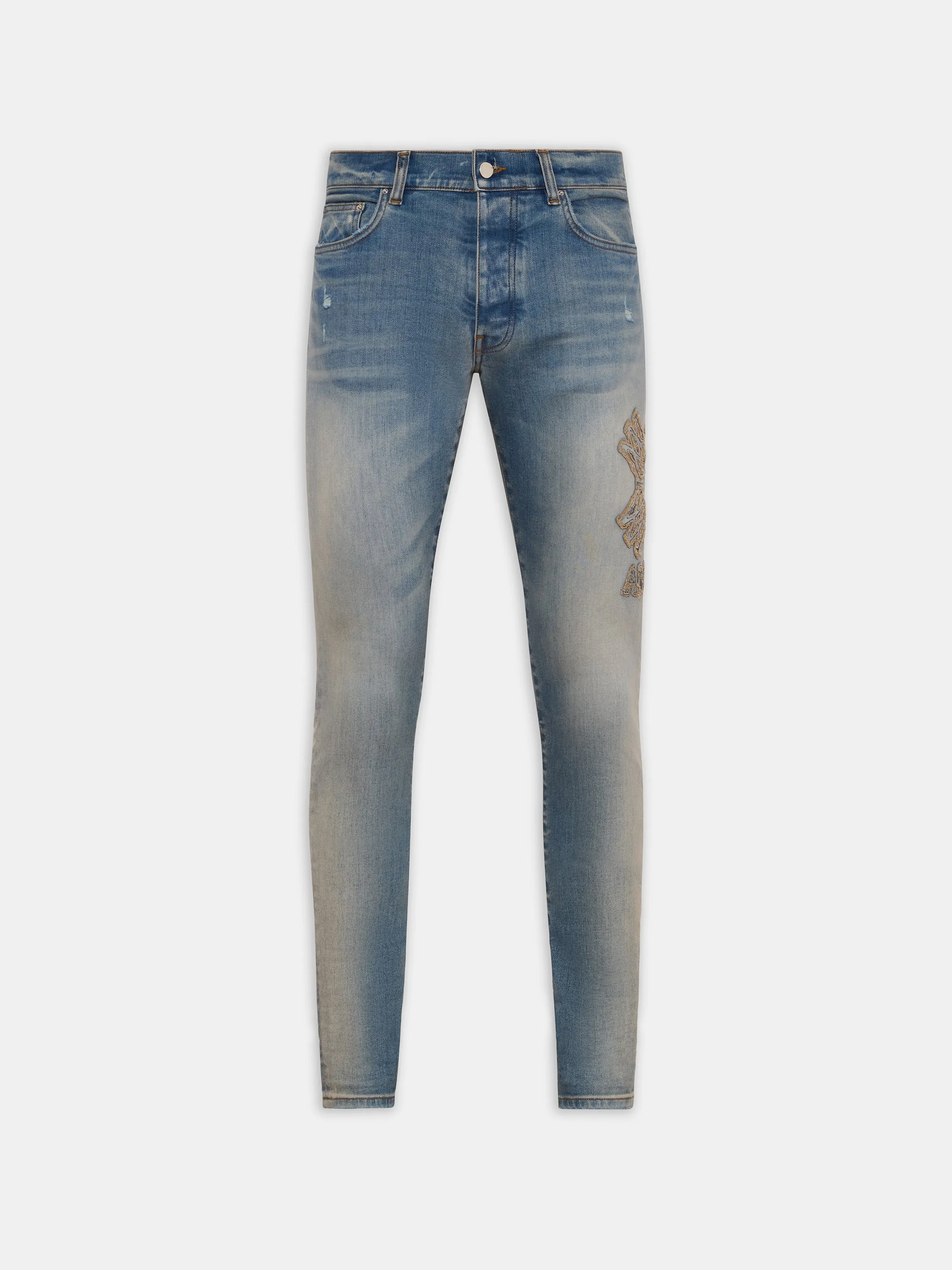 MA QUAD APPLIQUE SKINNY JEAN - Dust Indigo sold by AMIRI