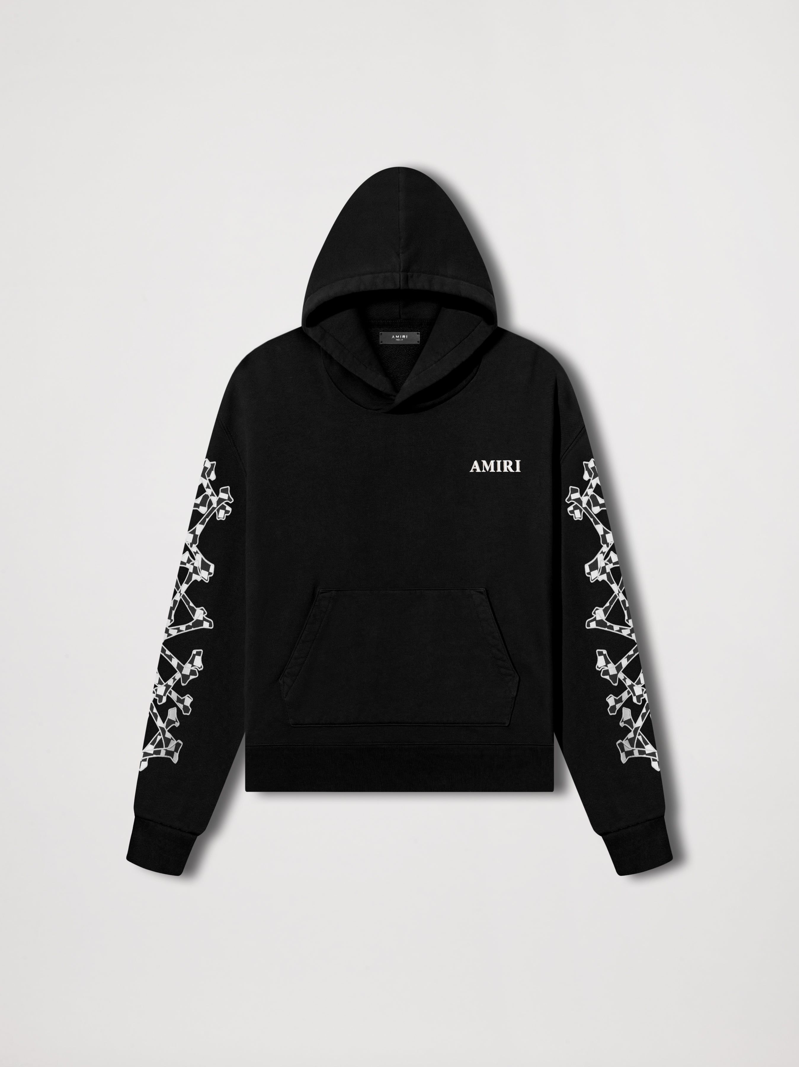CHECKERED BONES HOODIE - BLACK sold by AMIRI