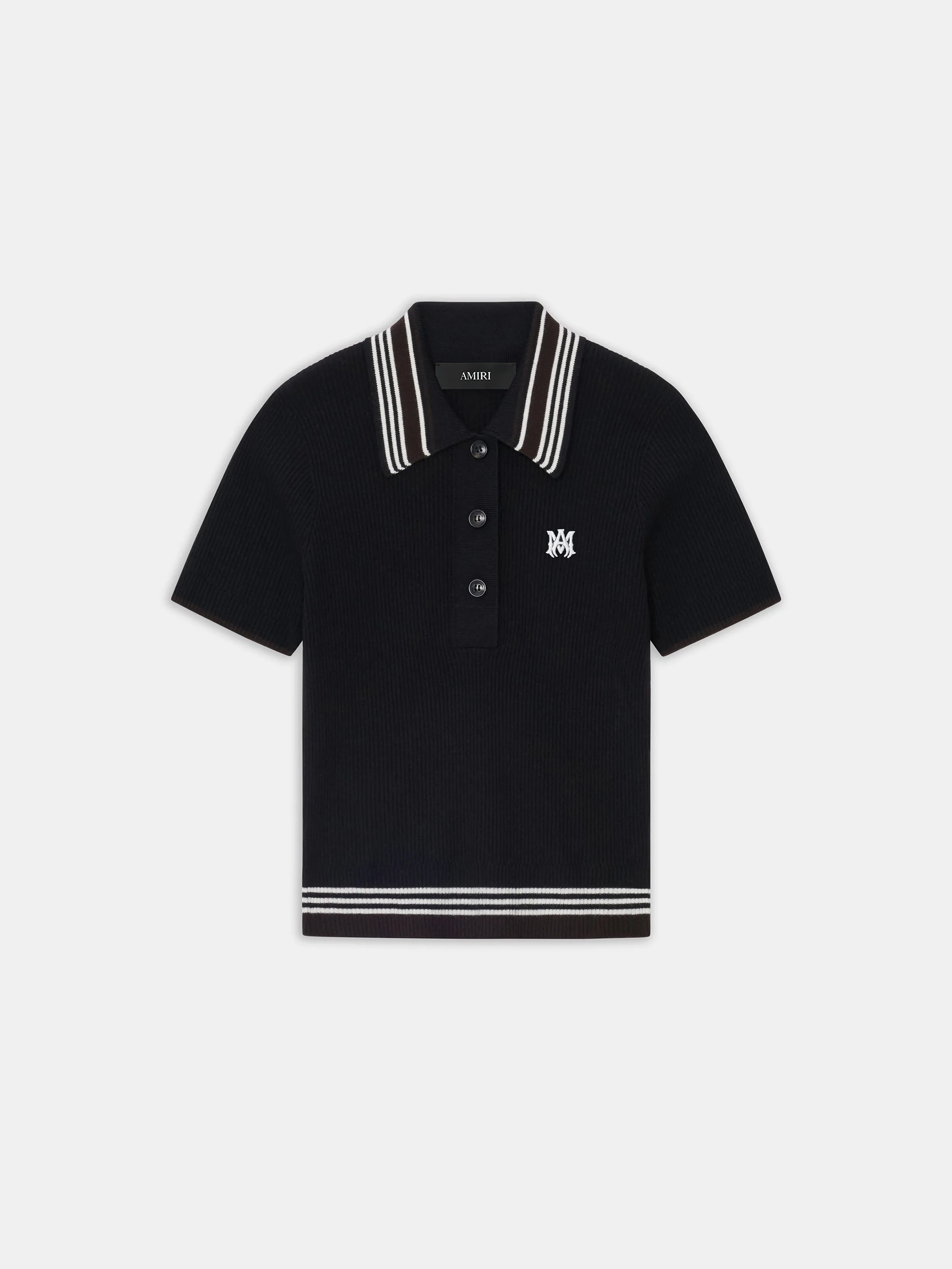 WOMEN - WOMEN'S MA STRIPE POLO - Black sold by AMIRI