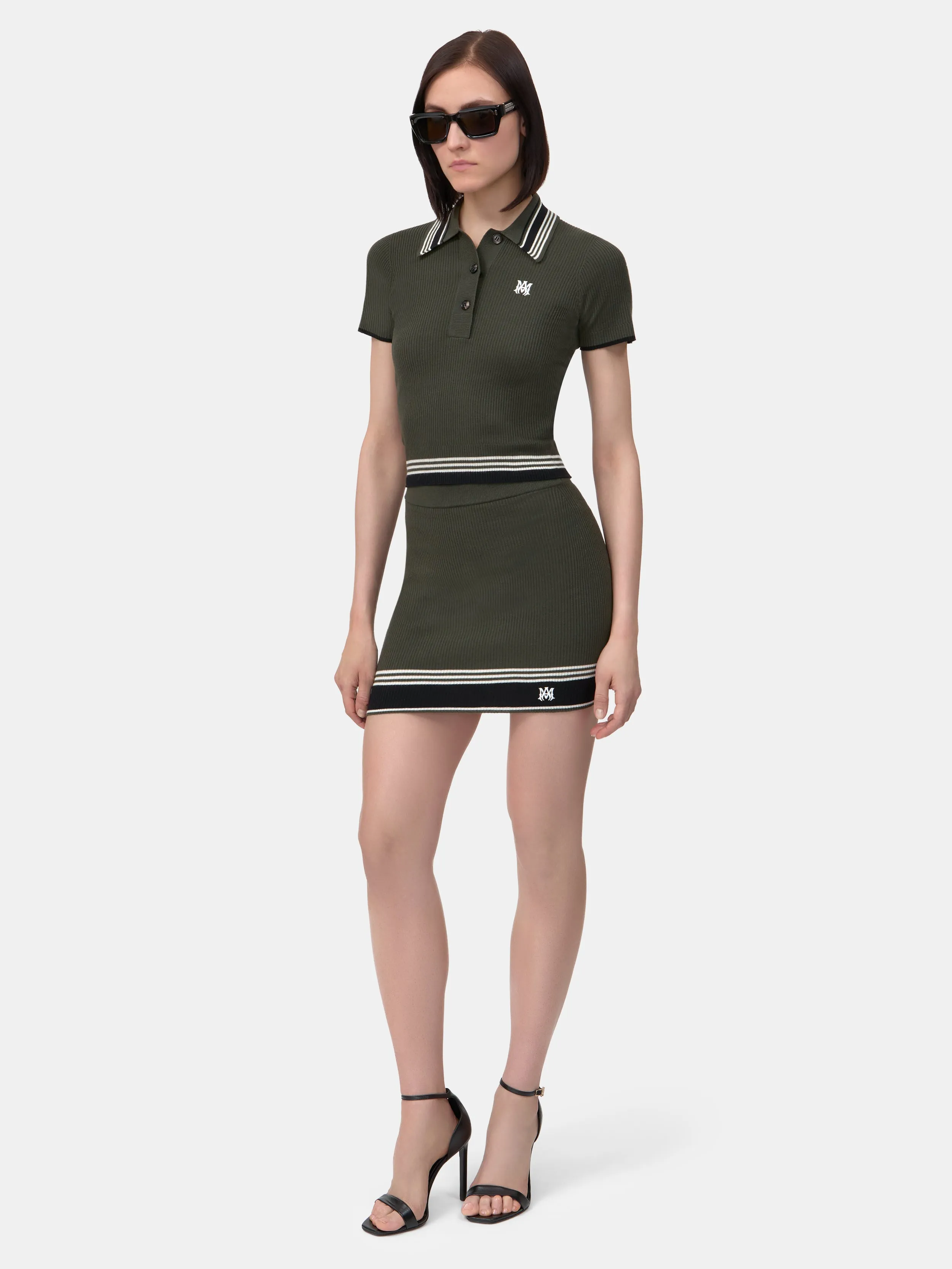 WOMEN - WOMEN'S MA STRIPE POLO - Dark Sage sold by AMIRI product image thumbnail 3