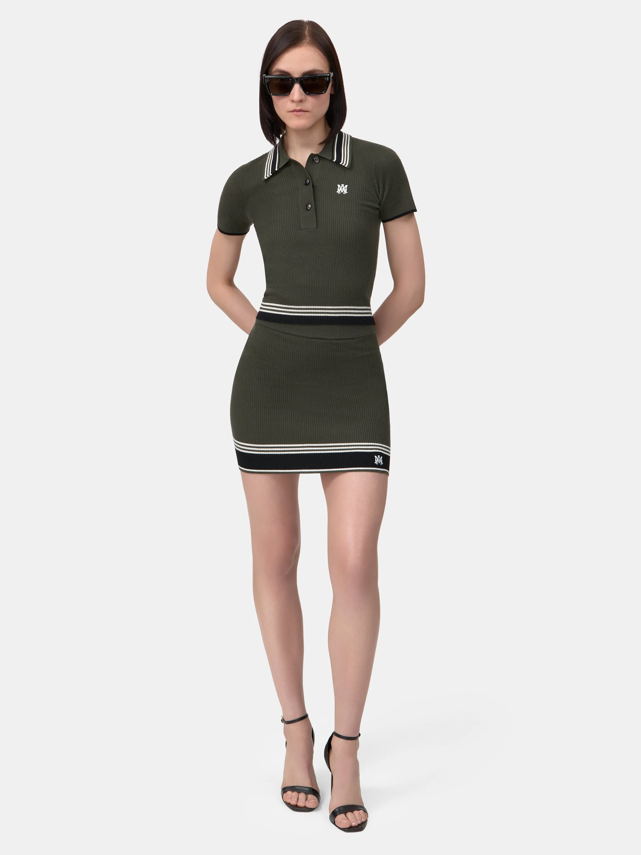 WOMEN - WOMEN'S MA STRIPE POLO - Dark Sage sold by AMIRI product image thumbnail 2
