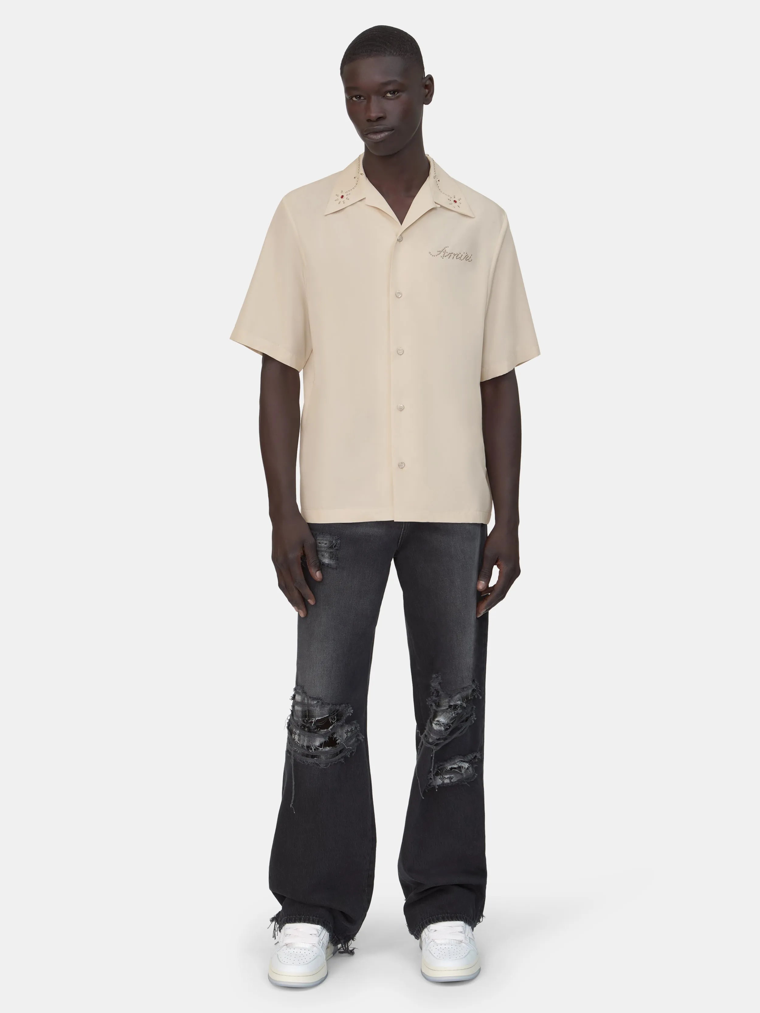 AMIRI STUD CAMP SHIRT - Ivory sold by AMIRI product image thumbnail 2