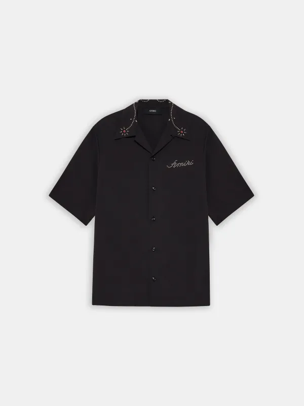 AMIRI STUD CAMP SHIRT - Black made by AMIRI