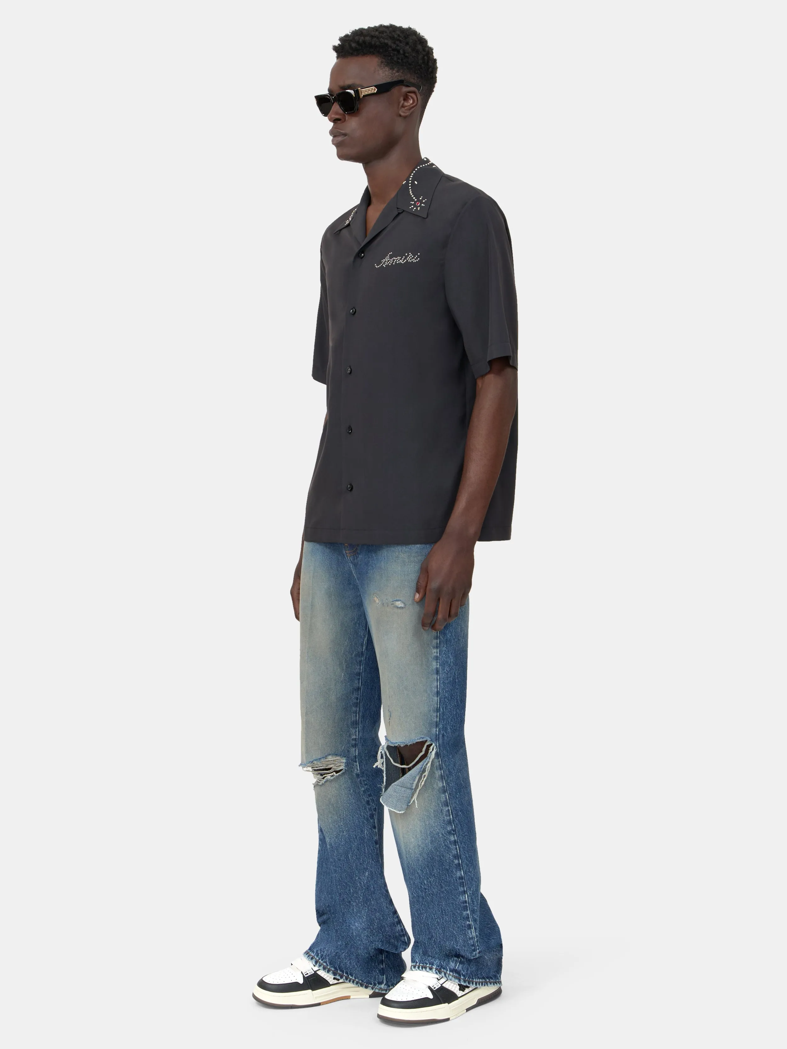AMIRI STUD CAMP SHIRT - Black sold by AMIRI product image thumbnail 3