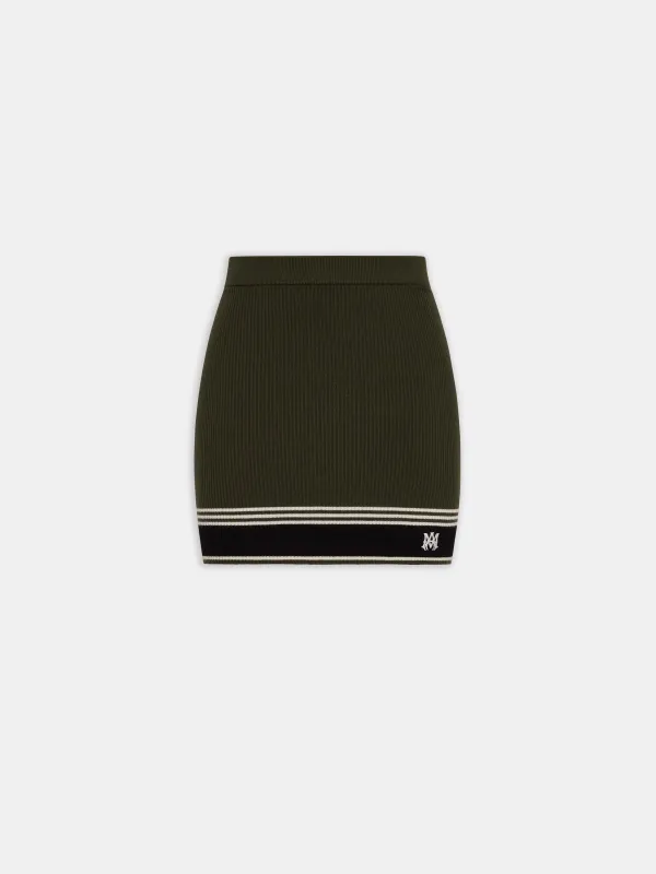 WOMEN - WOMEN'S MA STRIPE MINI SKIRT - Dark Sage made by AMIRI