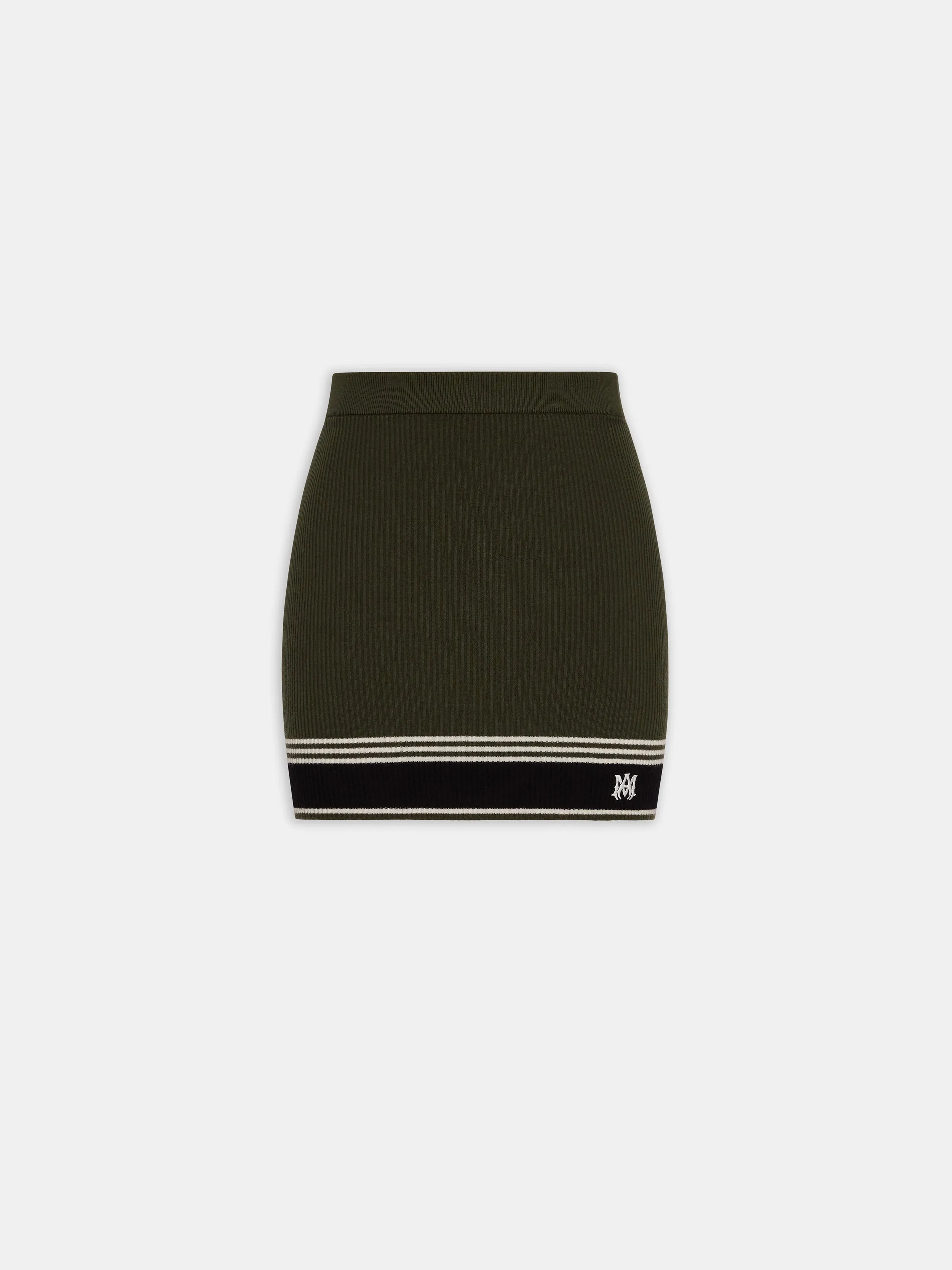 WOMEN - WOMEN'S MA STRIPE MINI SKIRT - Dark Sage sold by AMIRI