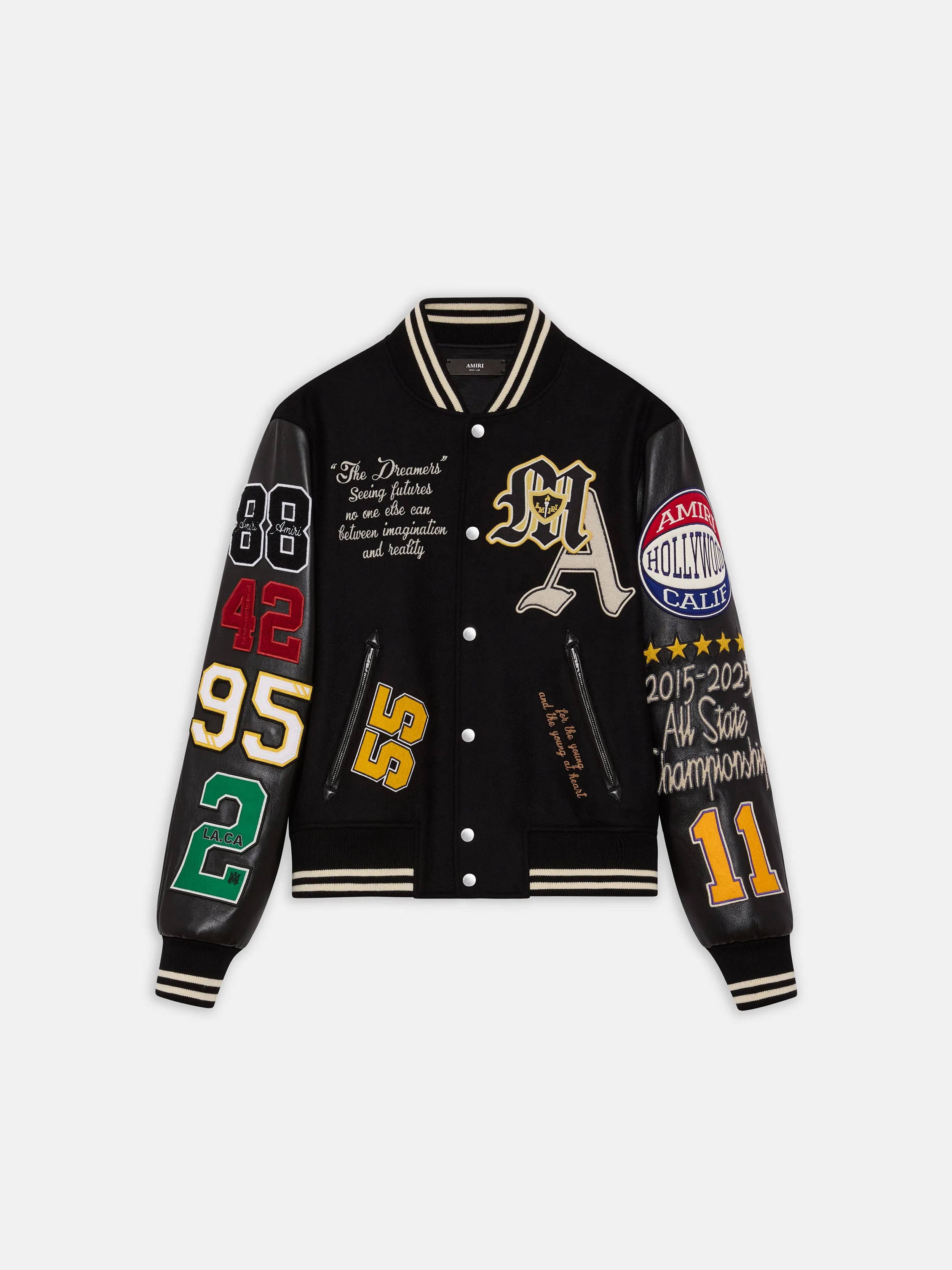 VARSITY PATCH JACKET - Black sold by AMIRI