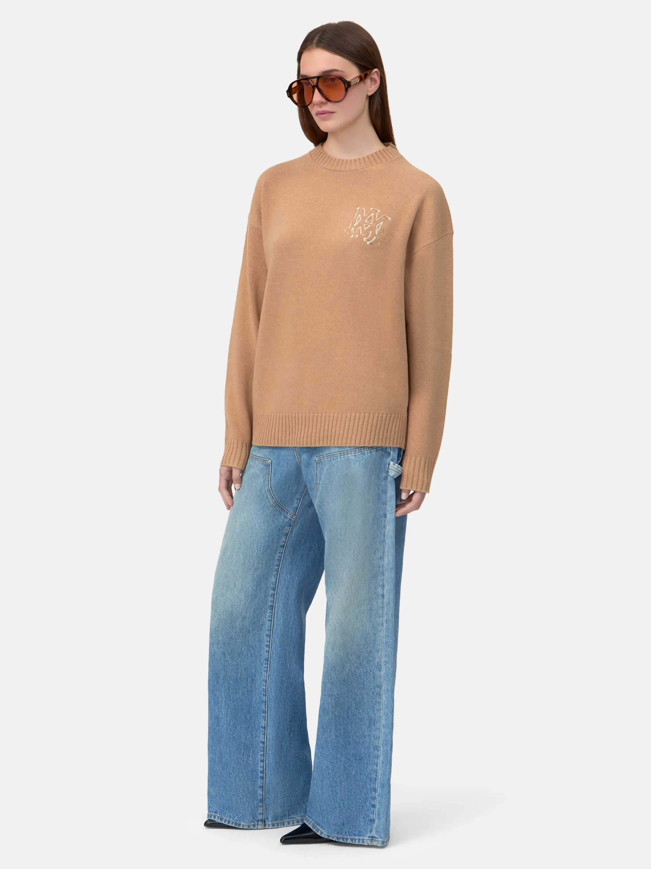 WOMEN - WOMEN'S MA APPLIQUE SWEATER - Dark Ginger sold by AMIRI product image thumbnail 4