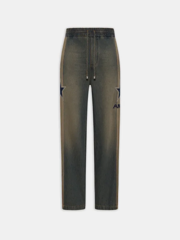 AMIRI SPORT DENIM TRACK PANT - Worn Slate sold by undefined