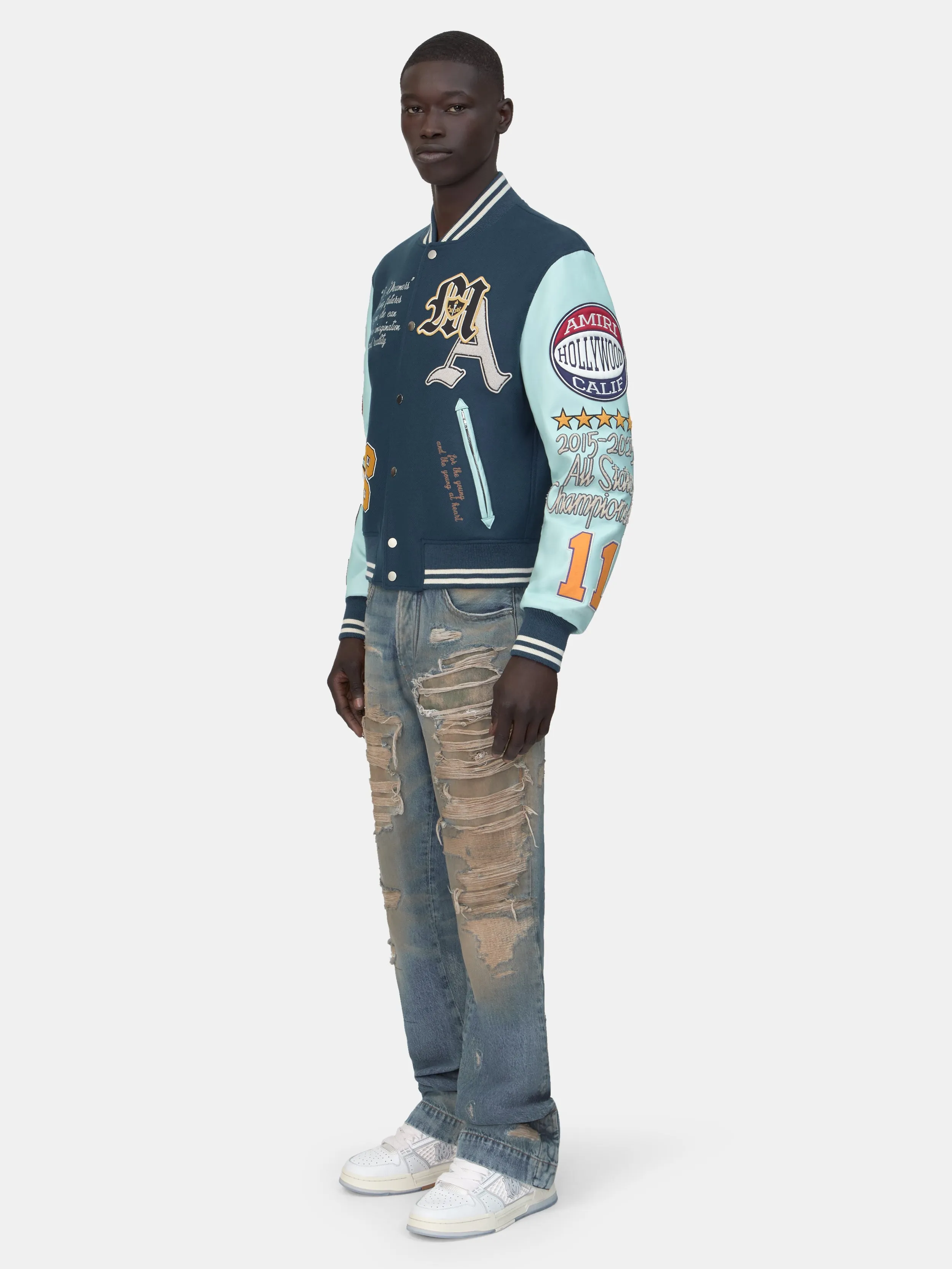 VARSITY PATCH JACKET - Blue sold by AMIRI product image thumbnail 3
