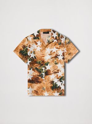 TROPICAL STAR CAMP SHIRT - ORANGE sold by AMIRI